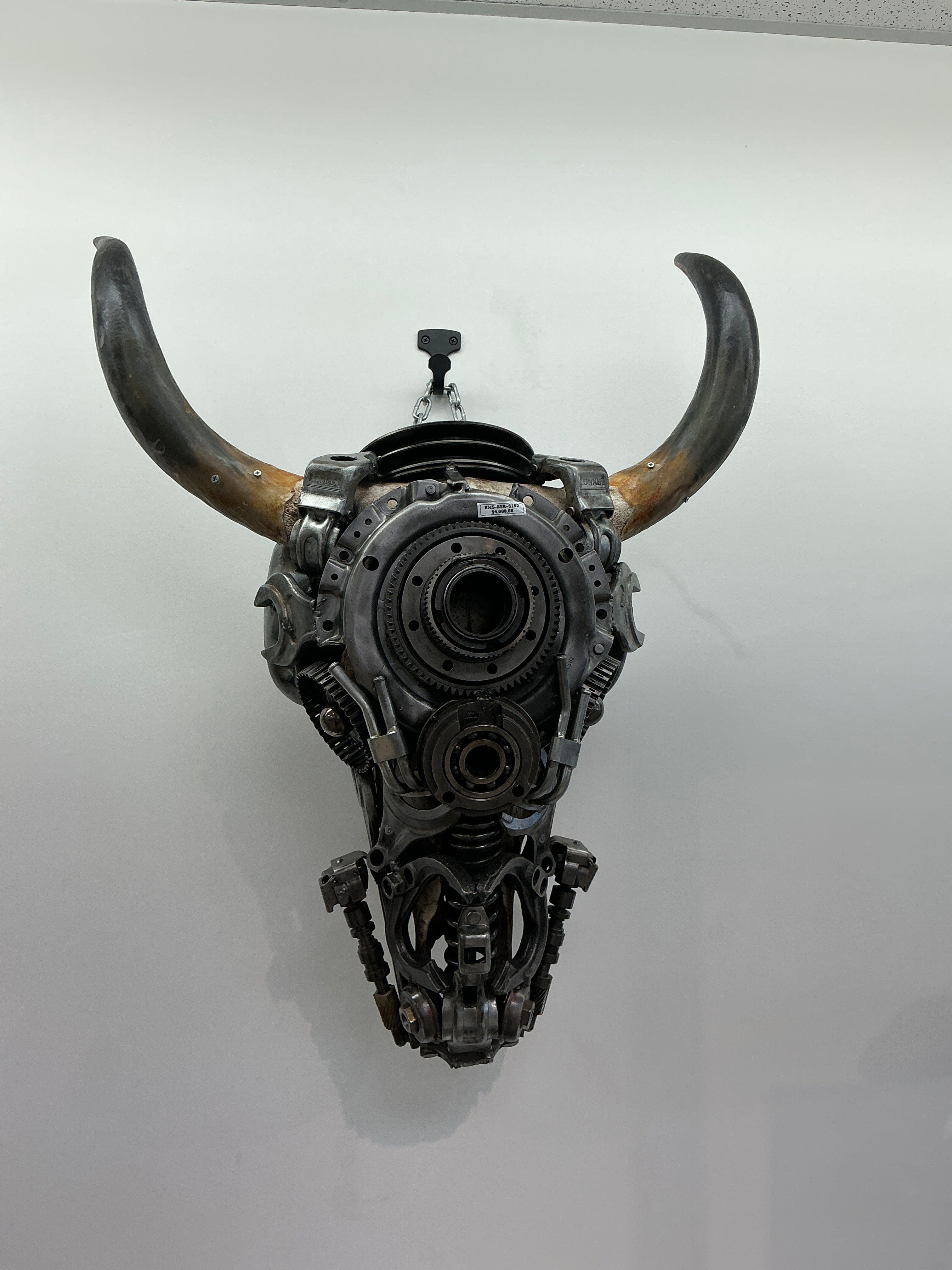 Kalifano Recycled Metal Art Bull Skull Recycled Metal Art Sculpture RMS-BSK-S162