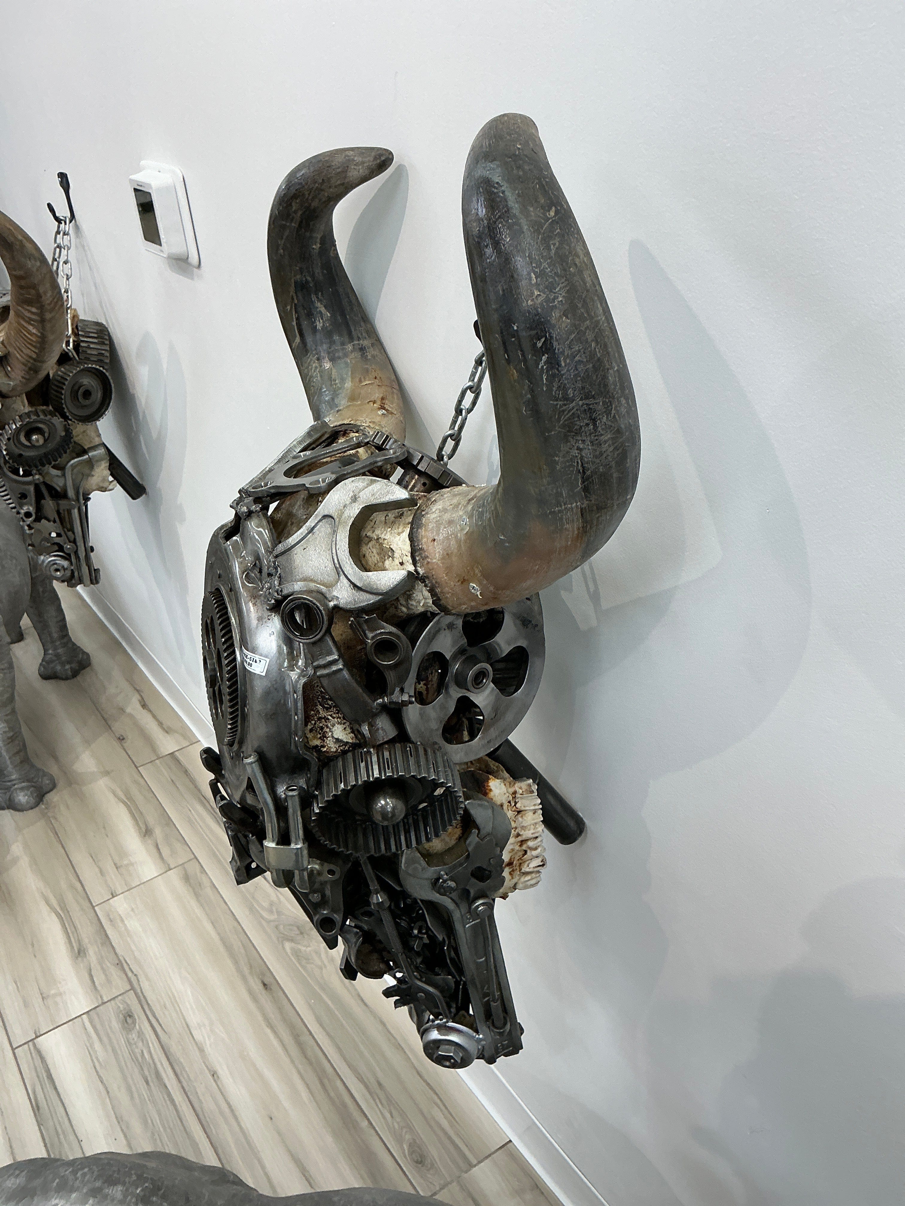 Kalifano Recycled Metal Art Bull Skull Recycled Metal Art Sculpture RMS-BSK-S182