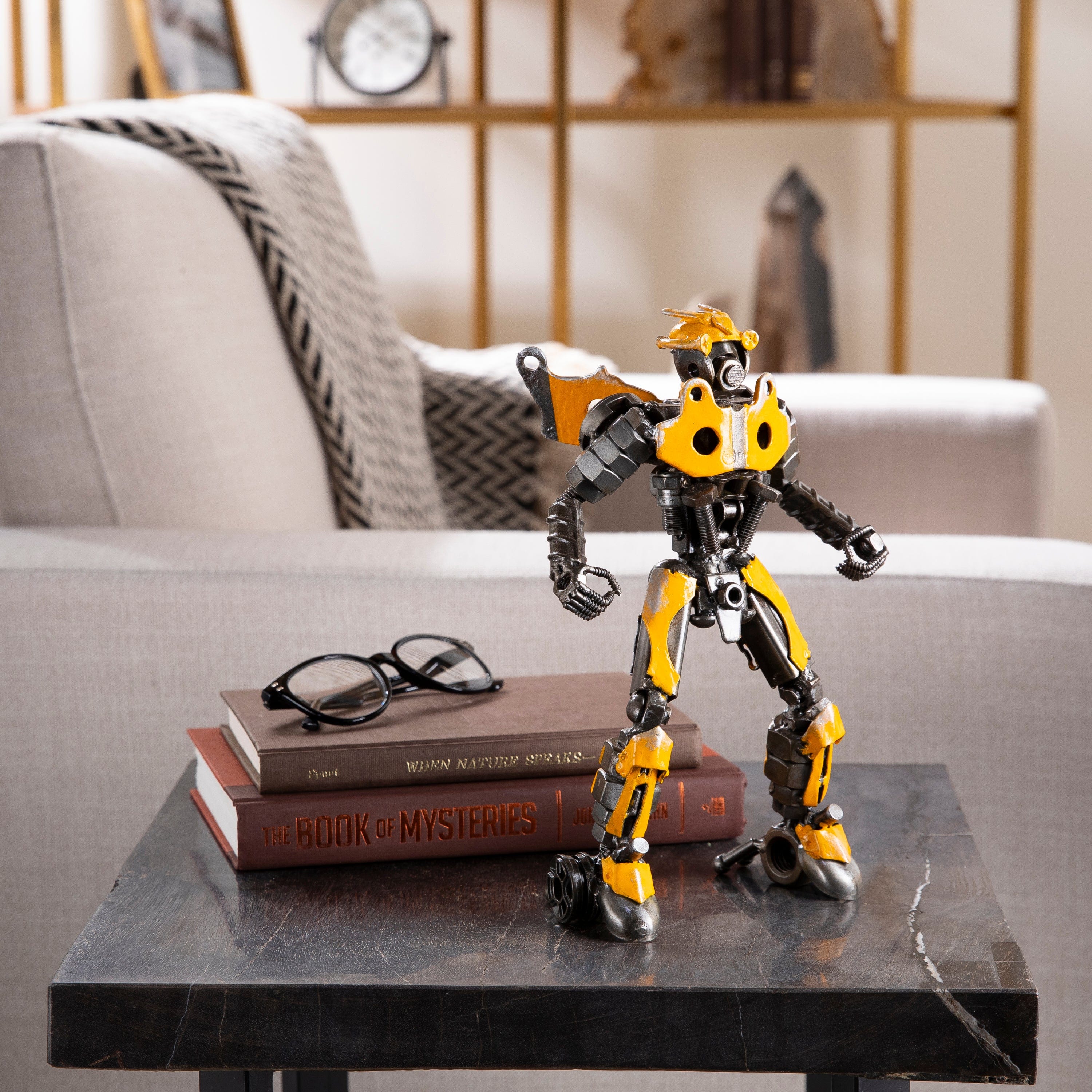 Kalifano Recycled Metal Art BumbleBee Inspired Recycled Metal Sculpture RMS-700BBA-N