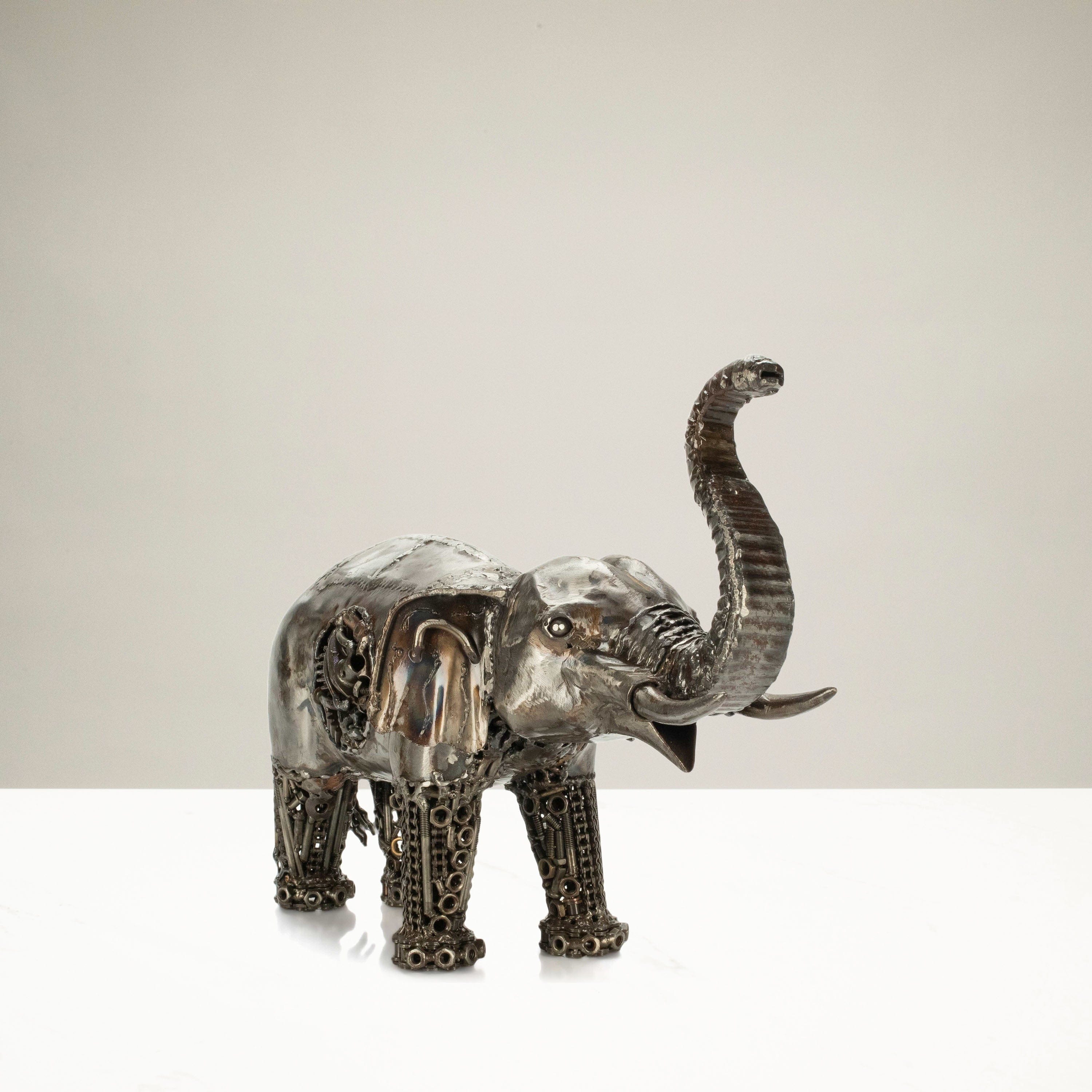 KALIFANO Recycled Metal Art Elephant Inspired Recycled Metal Art Sculpture RMS-3000ELE-PK