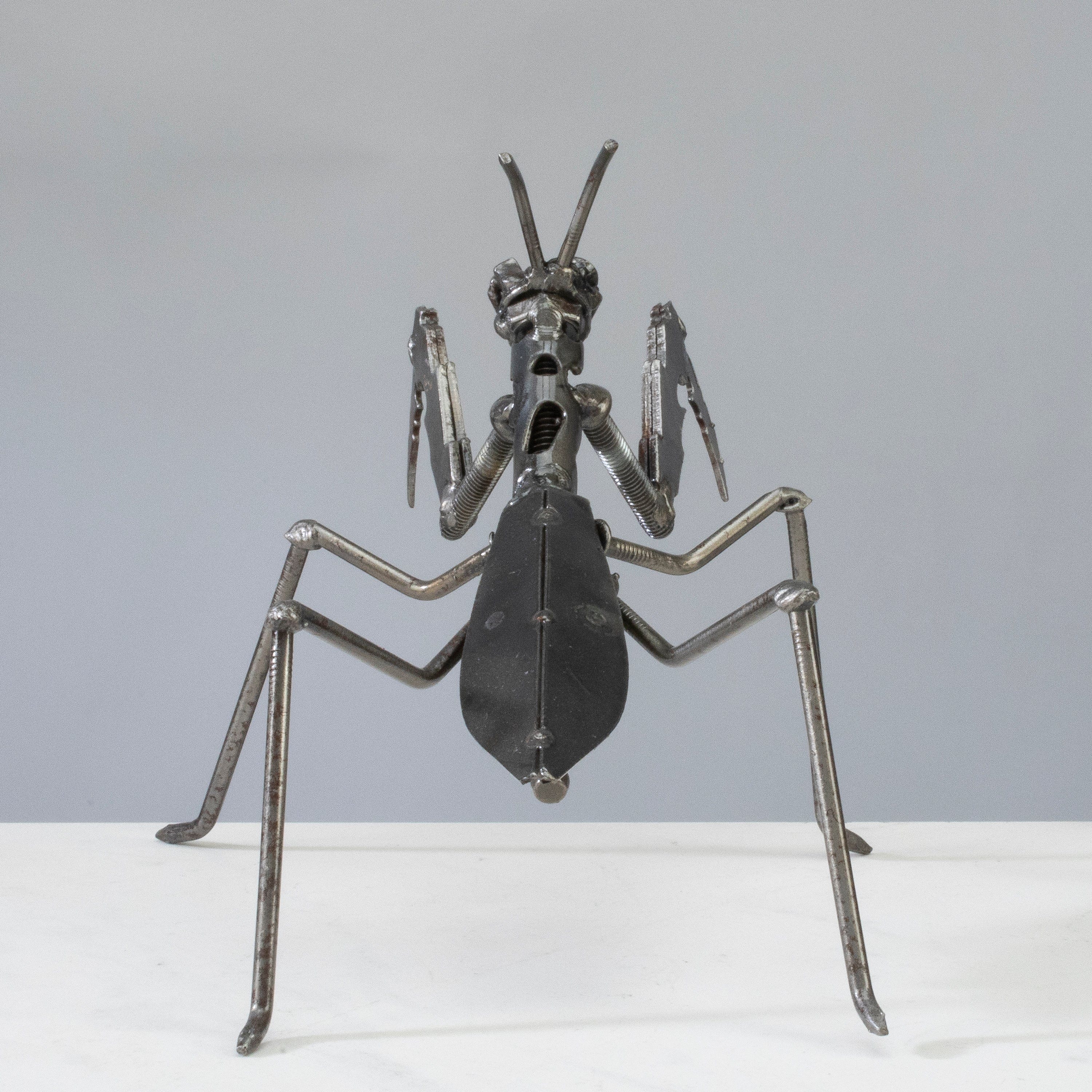 Kalifano Recycled Metal Art Grasshopper Recycled Metal Sculpture RMS-250GH-N