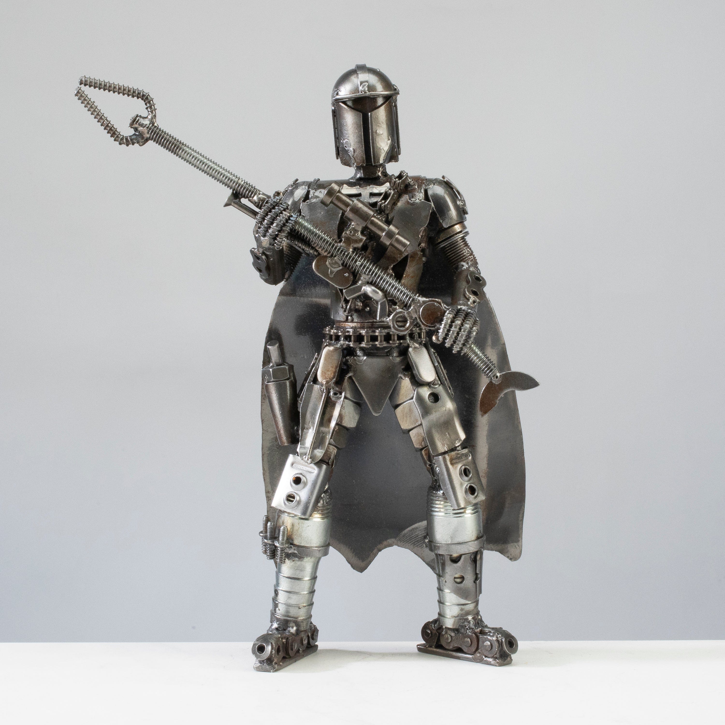 Kalifano Recycled Metal Art Mandalorian Star Wars Inspired Recycled Metal Sculpture RMS-700MAN-N