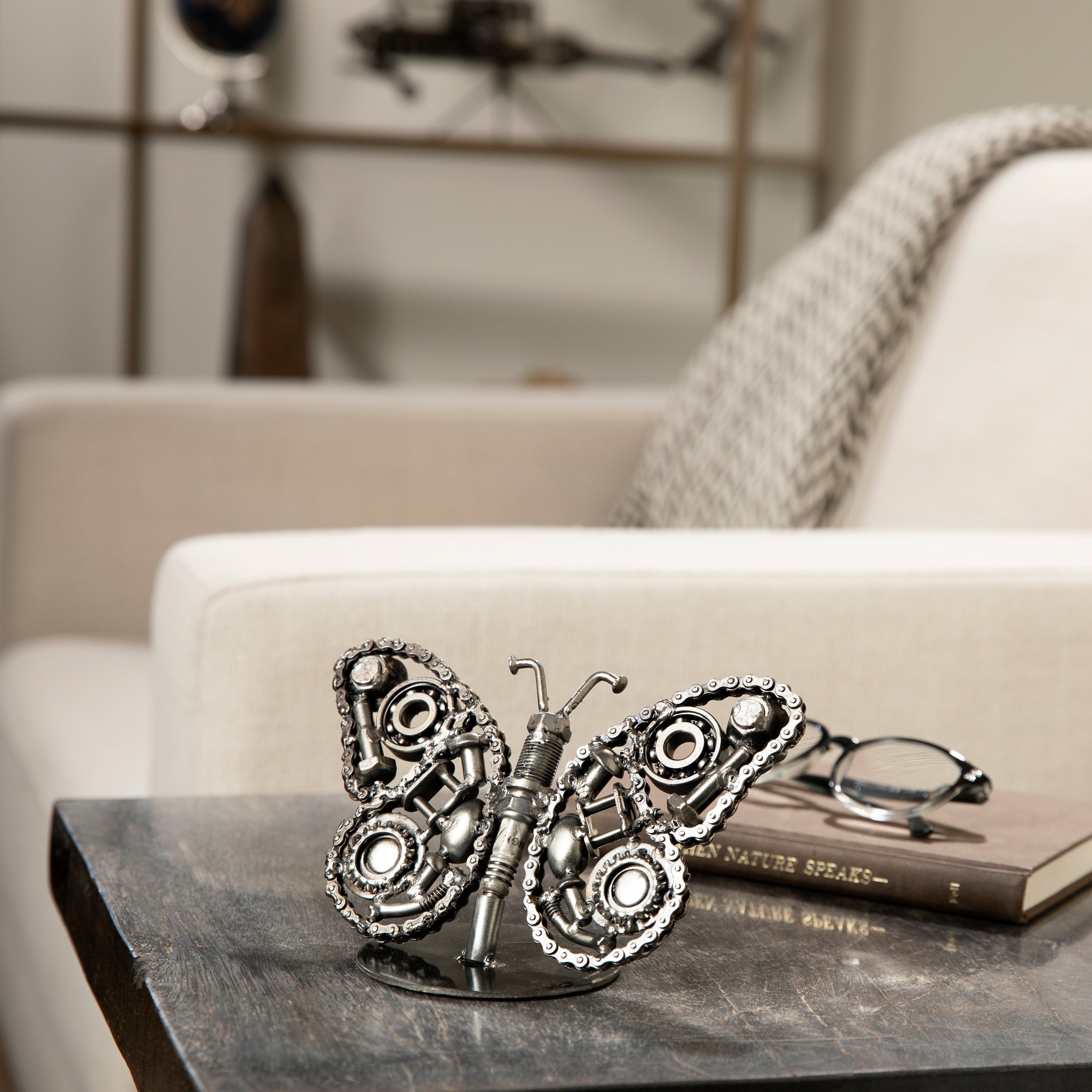 Kalifano Recycled Metal Art Monarch Butterfly Recycled Metal Sculpture RMS-200MB-N