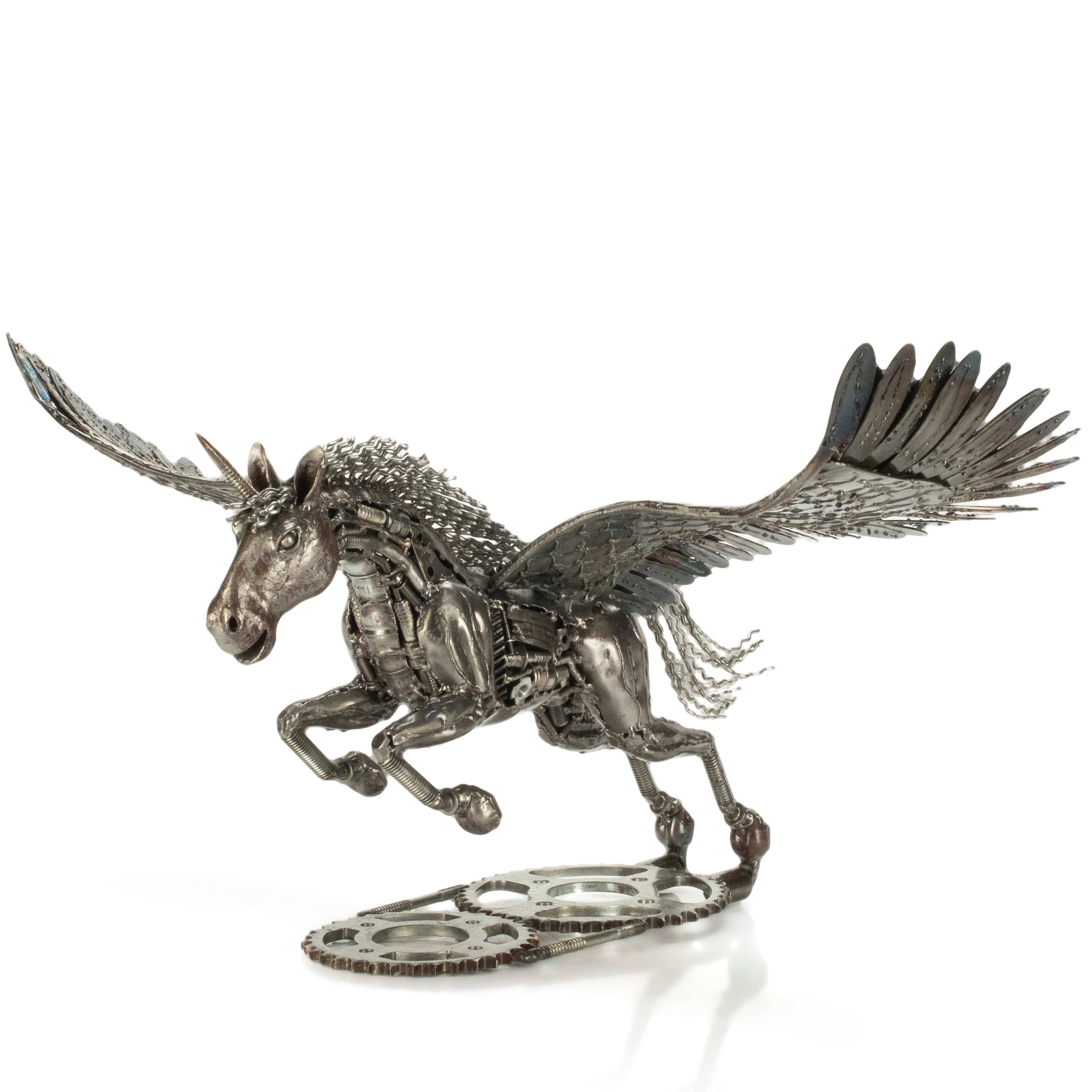 KALIFANO Recycled Metal Art Pegasus Inspired Recycled Metal Art Sculpture RMS-3700PEG-PK