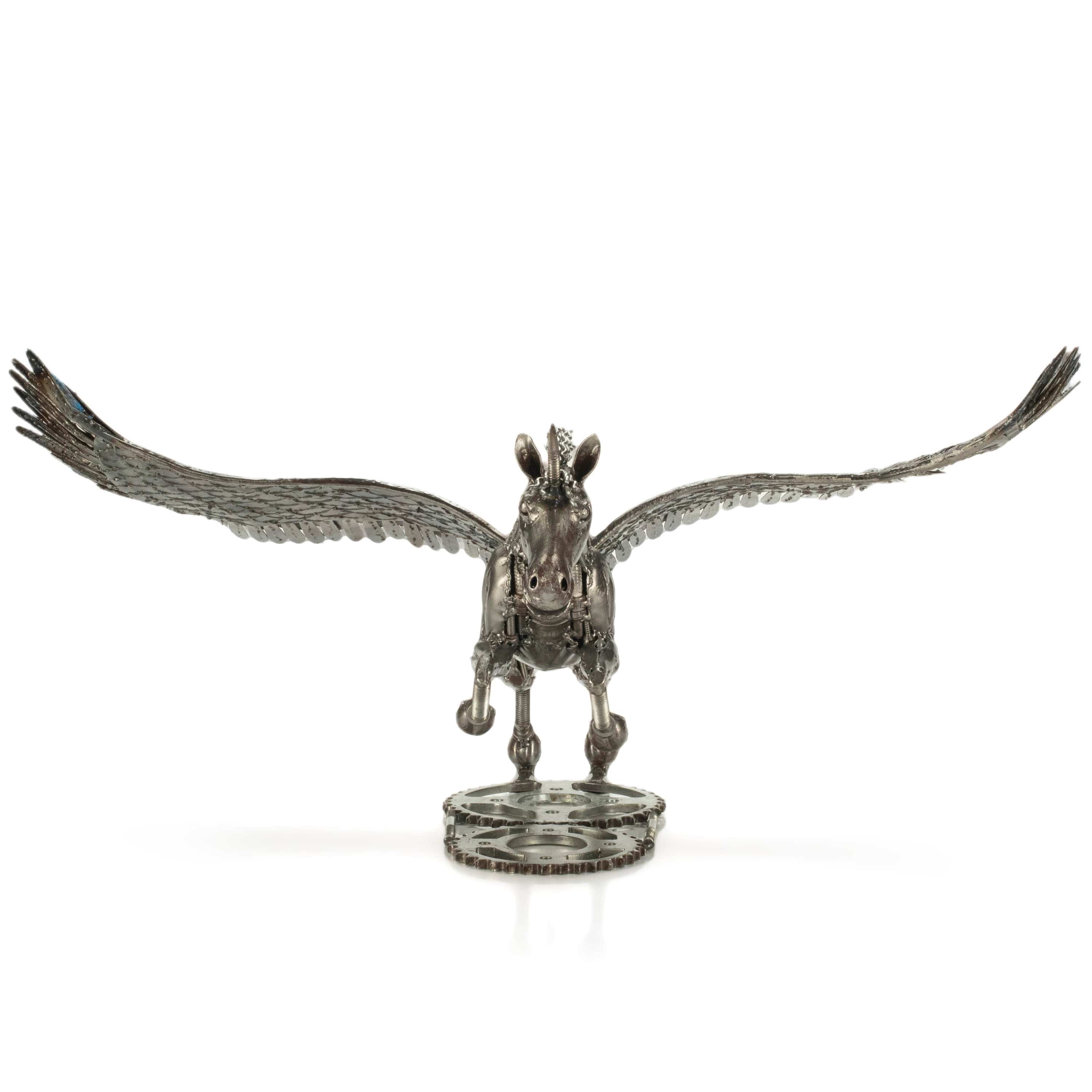 KALIFANO Recycled Metal Art Pegasus Inspired Recycled Metal Art Sculpture RMS-3700PEG-PK