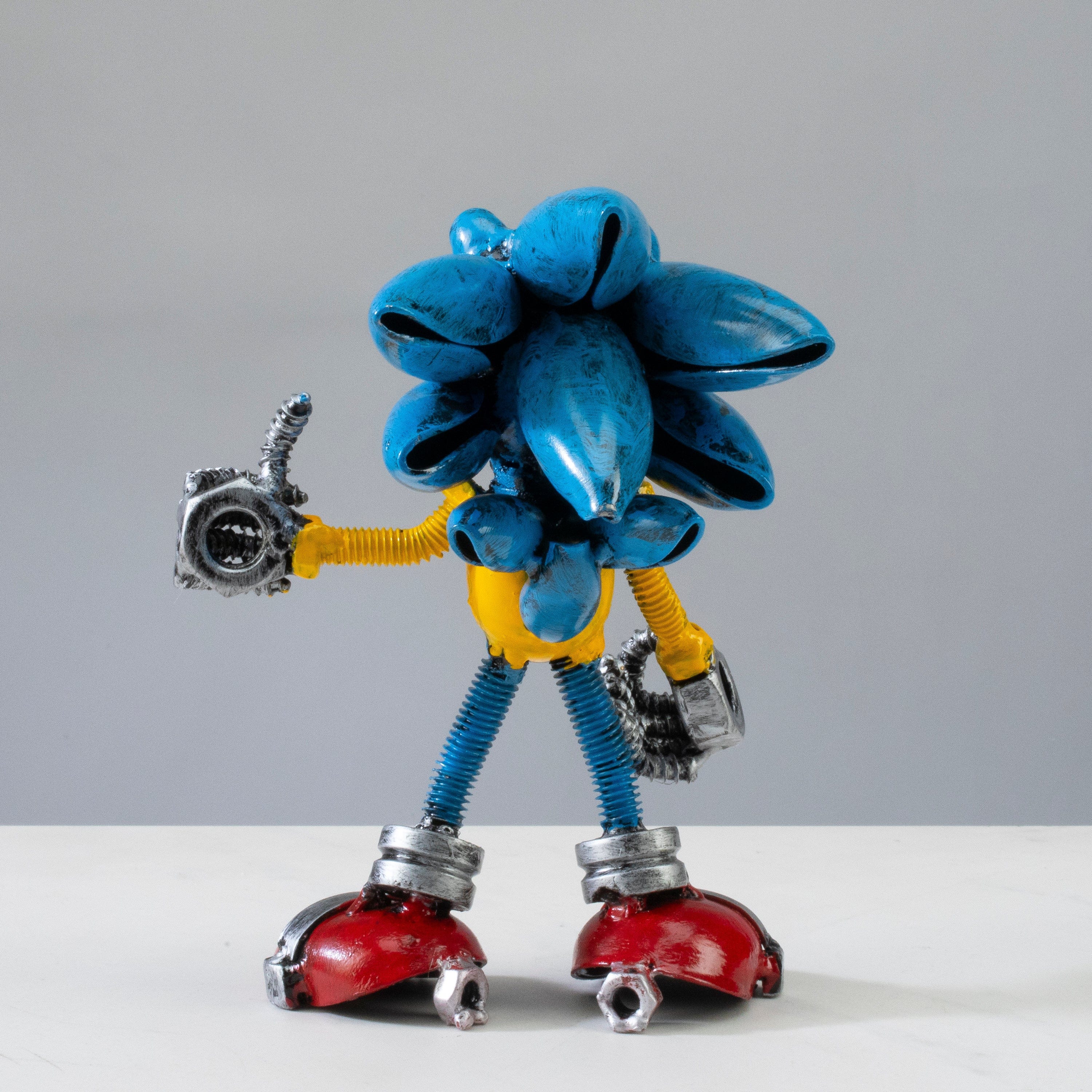 Kalifano Recycled Metal Art Sonic Inspired Recycled Metal Sculpture RMS-350SO-N