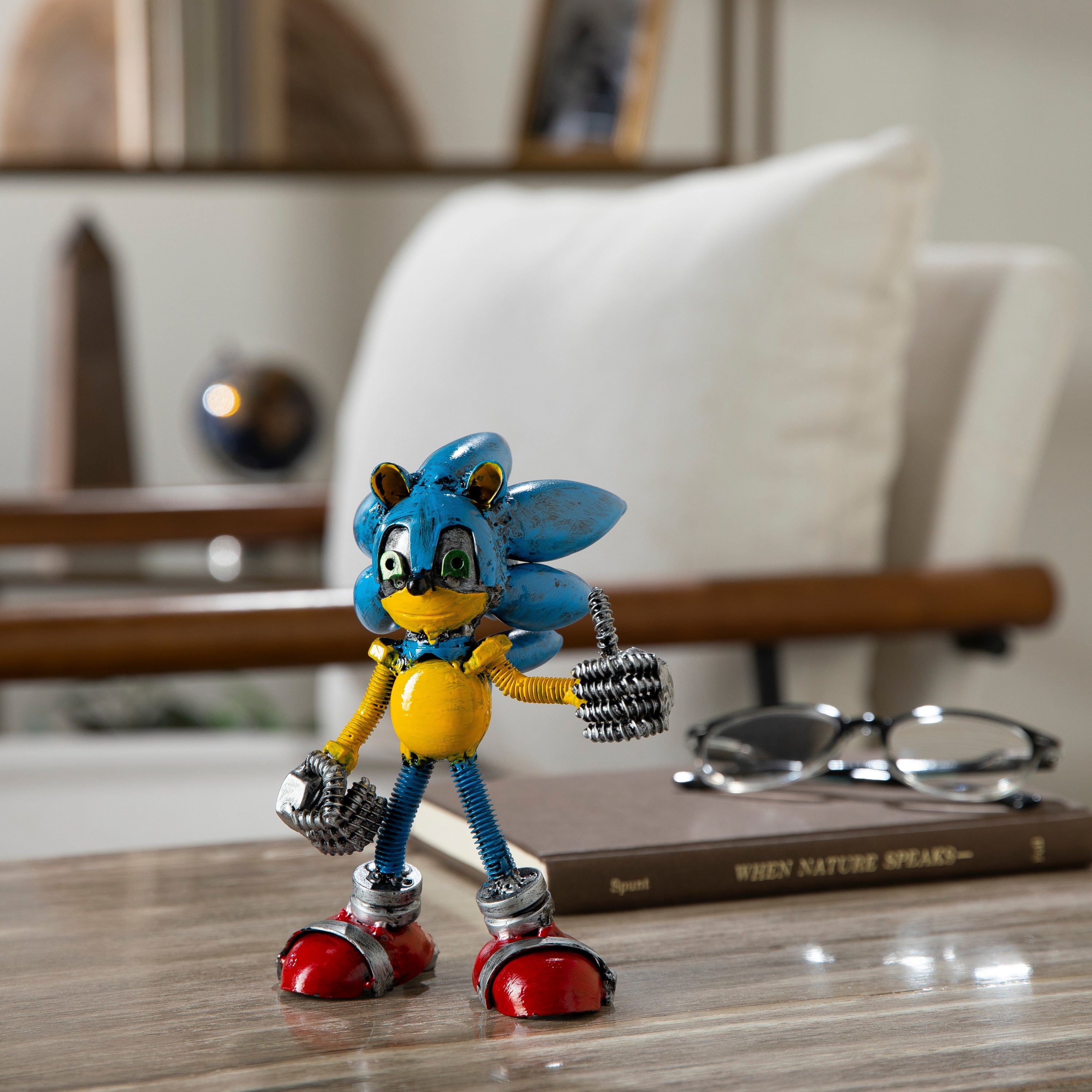 Kalifano Recycled Metal Art Sonic Inspired Recycled Metal Sculpture RMS-350SO-N