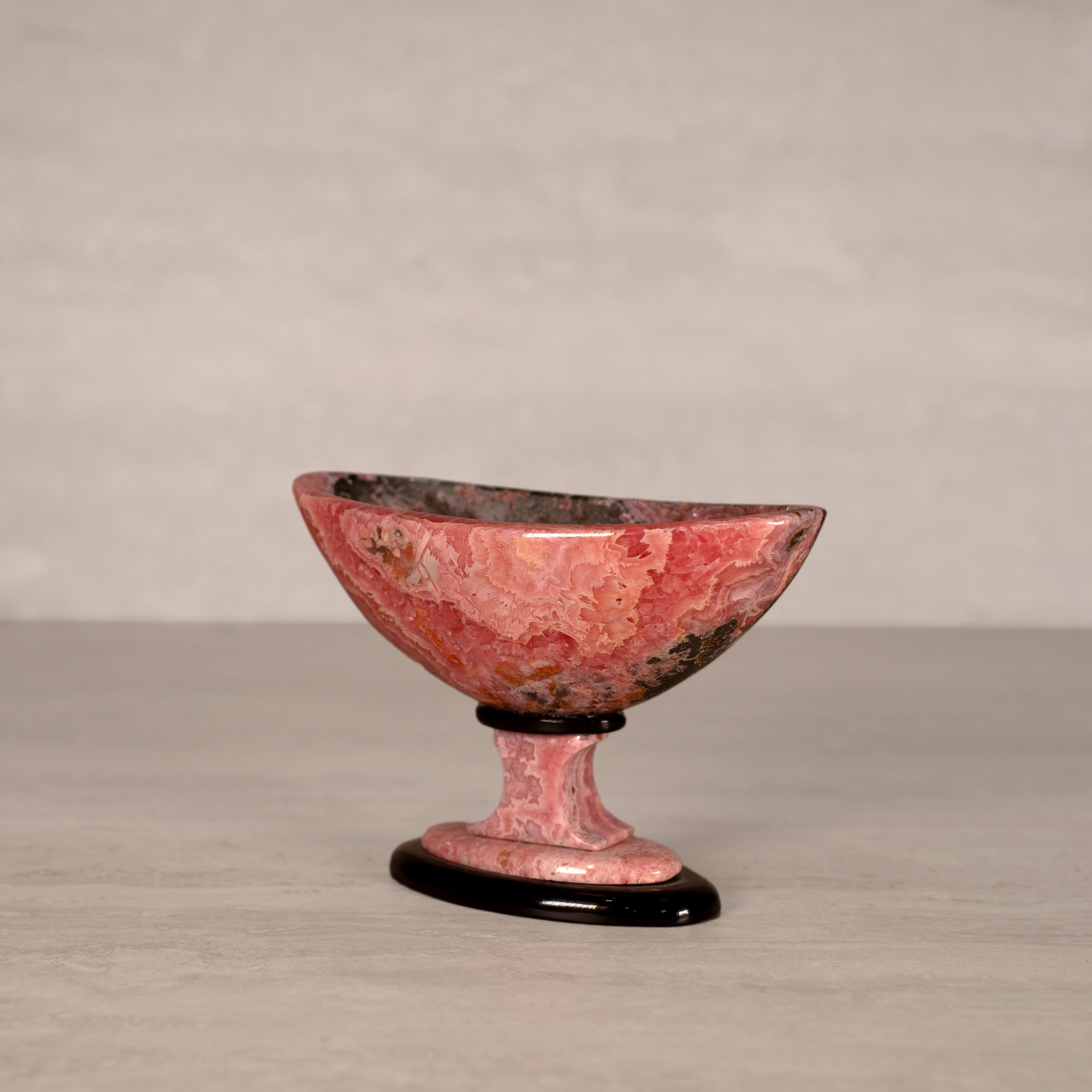 Kalifano Rhodochrosite Rhodochrosite Bowl Carving from Argentina - 5.25" / 500 g RC7200.001