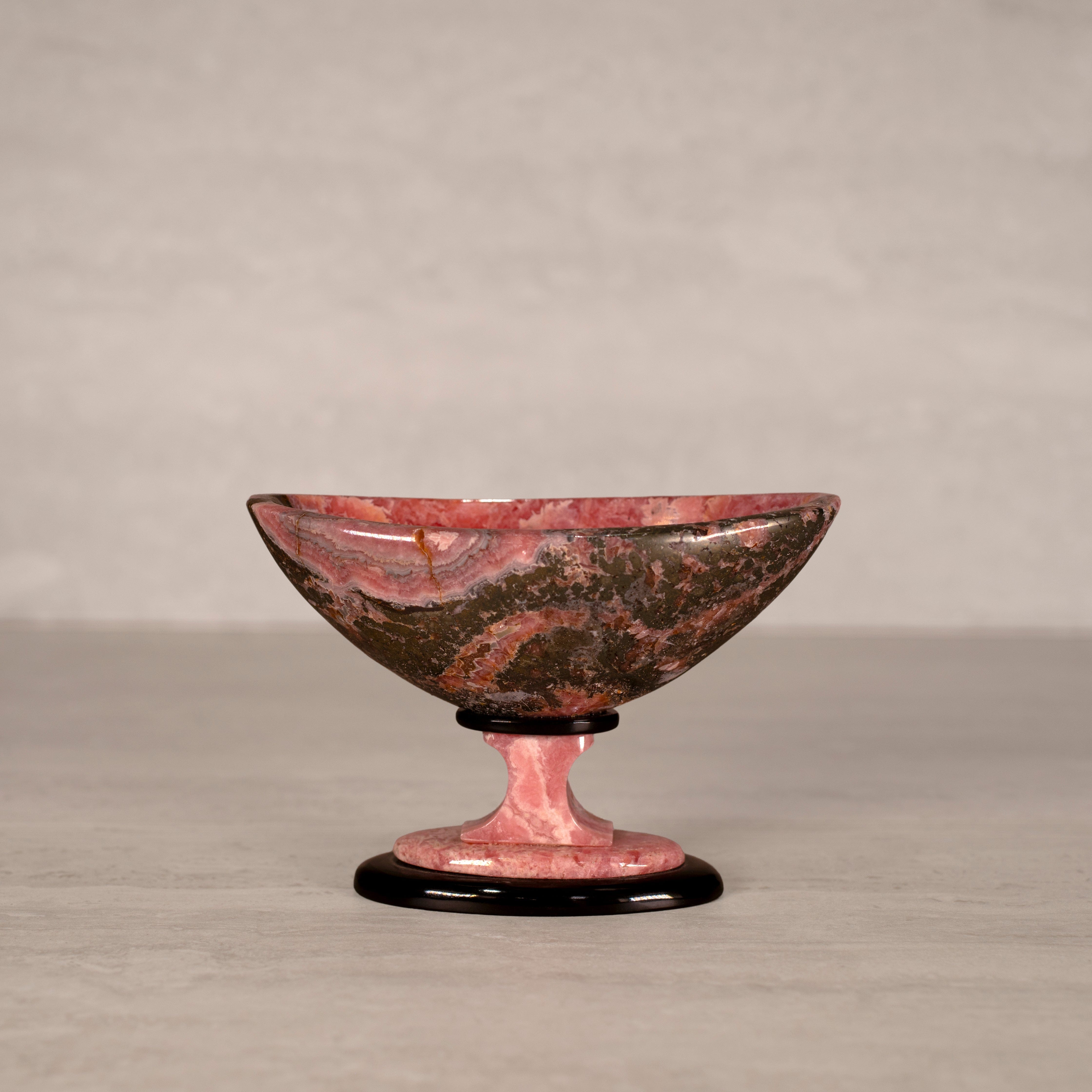 Kalifano Rhodochrosite Rhodochrosite Bowl Carving from Argentina - 5.25" / 500 g RC7200.001