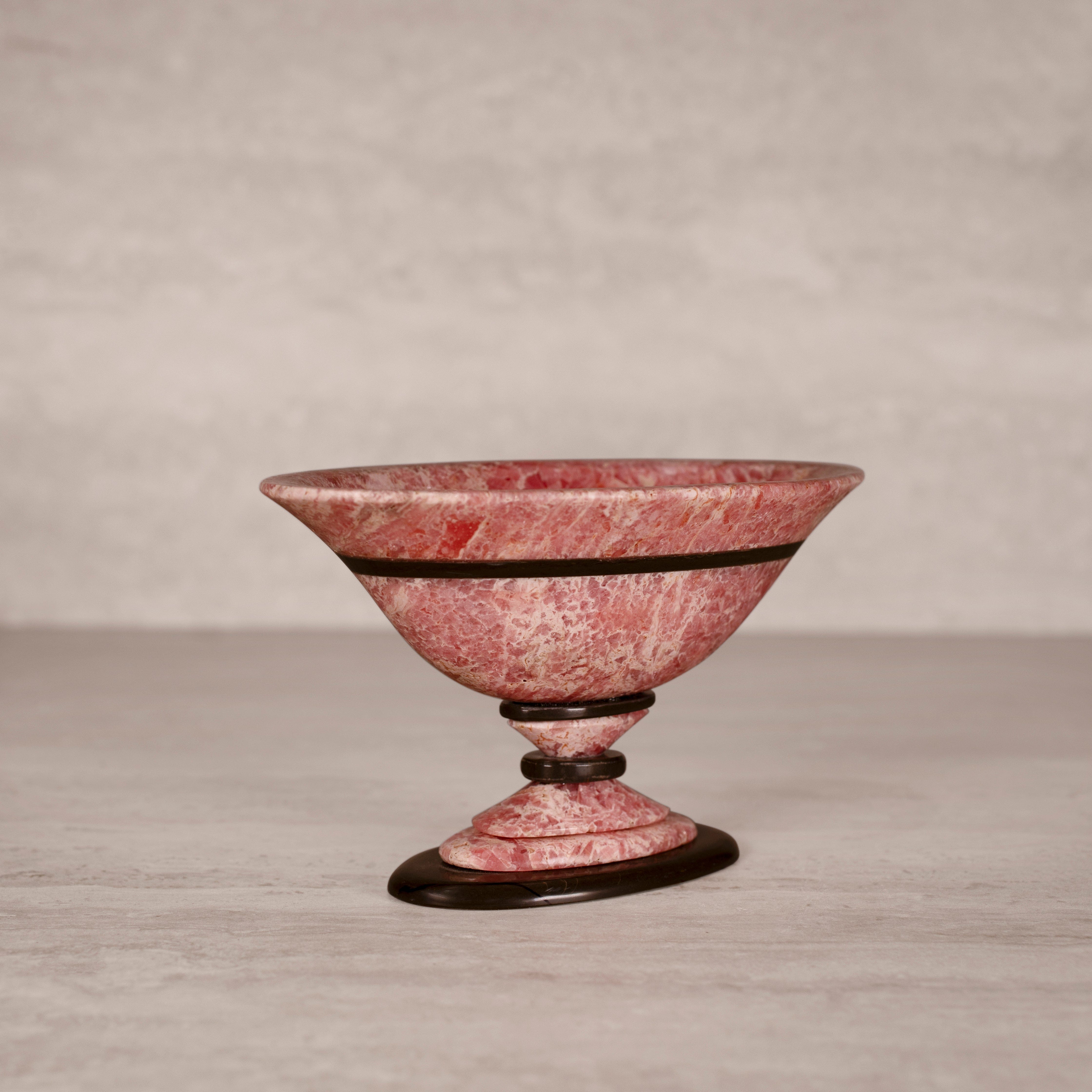 Kalifano Rhodochrosite Rhodochrosite Bowl Carving from Argentina - 6.25"/ 410 g RC7200.002