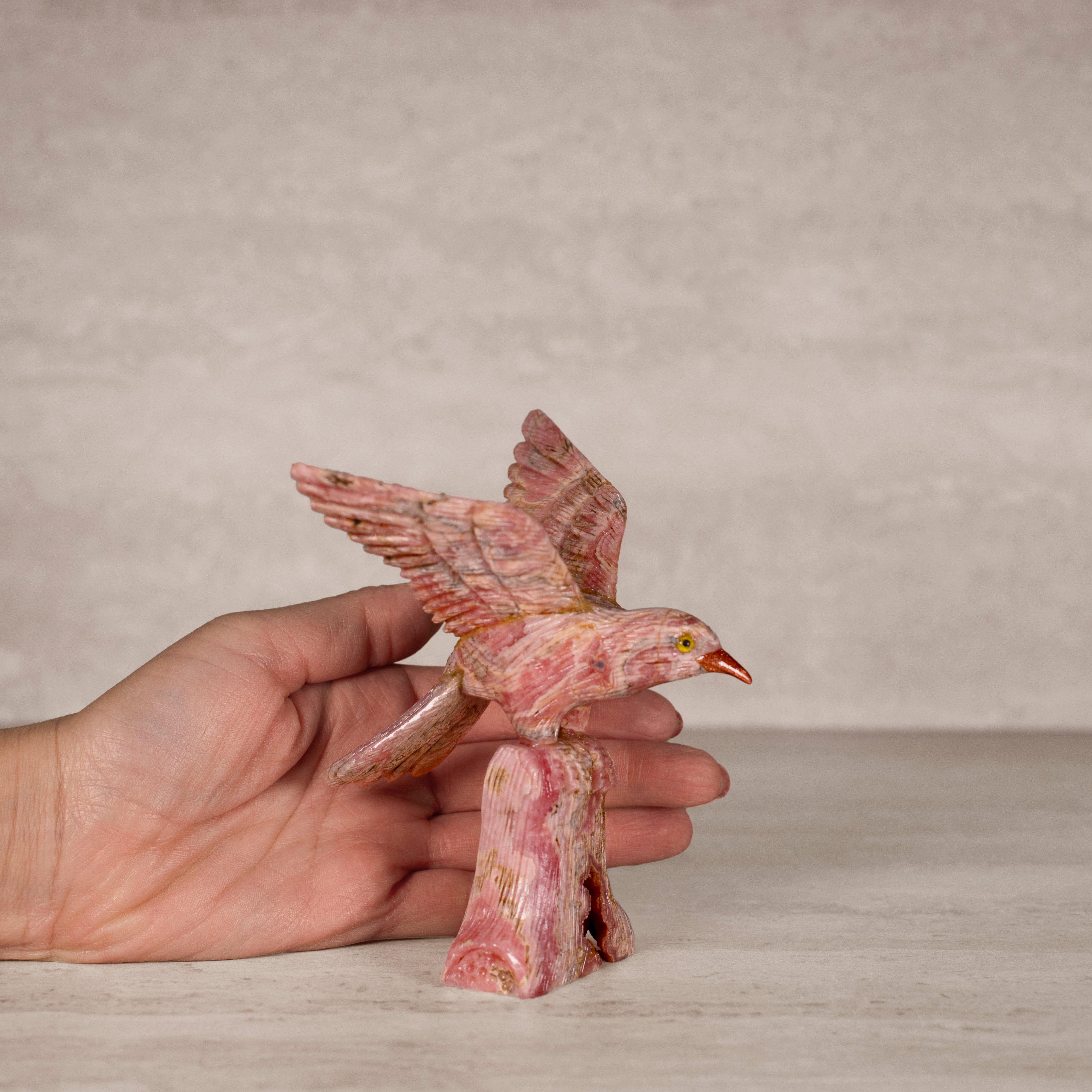 Kalifano Rhodochrosite Rhodochrosite Eagle Carving from Argentina - 5" / 275 g RC2900.001