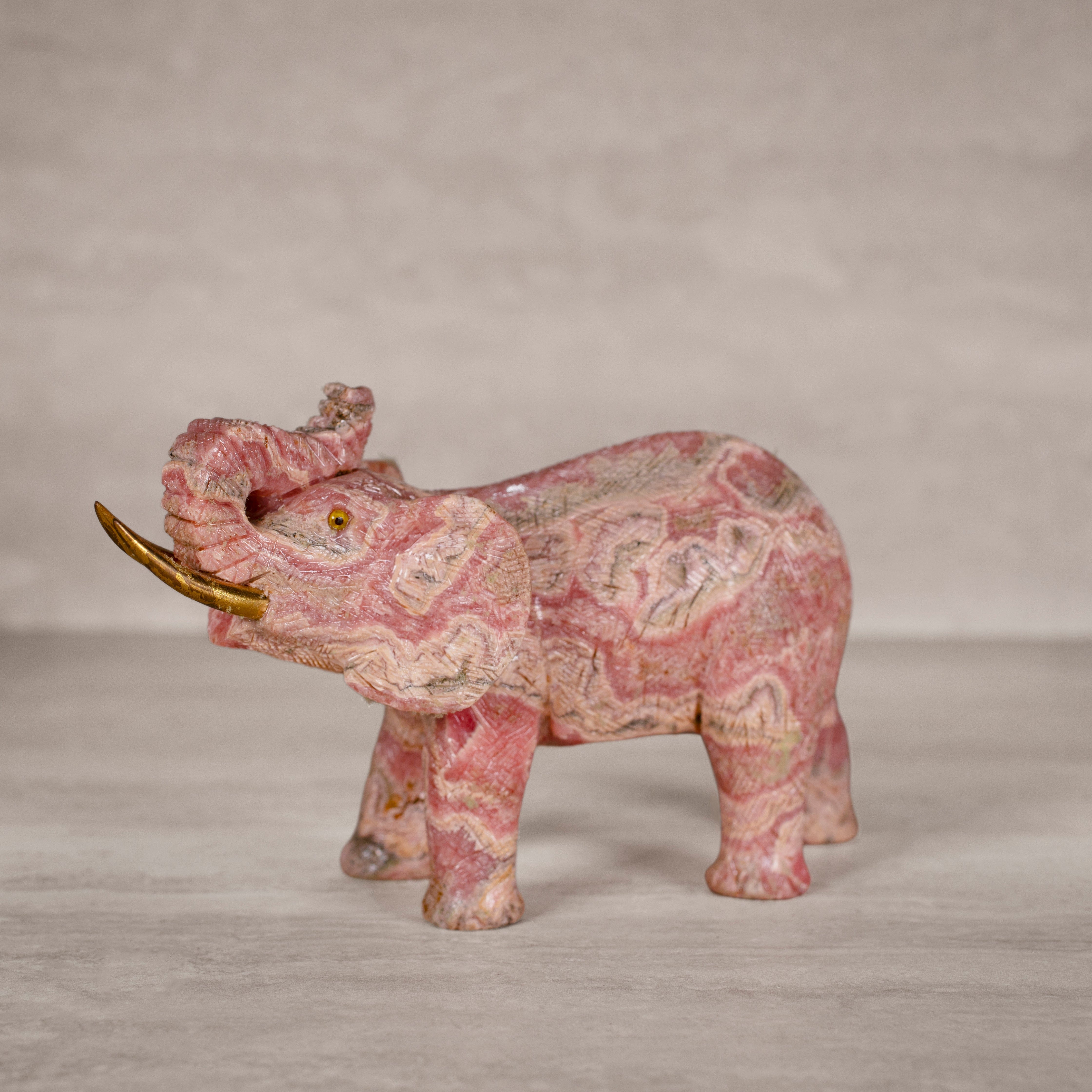 Kalifano Rhodochrosite Rhodochrosite Elephant Carving from Argentina - 8.75" / 1,545 g RC14400.001