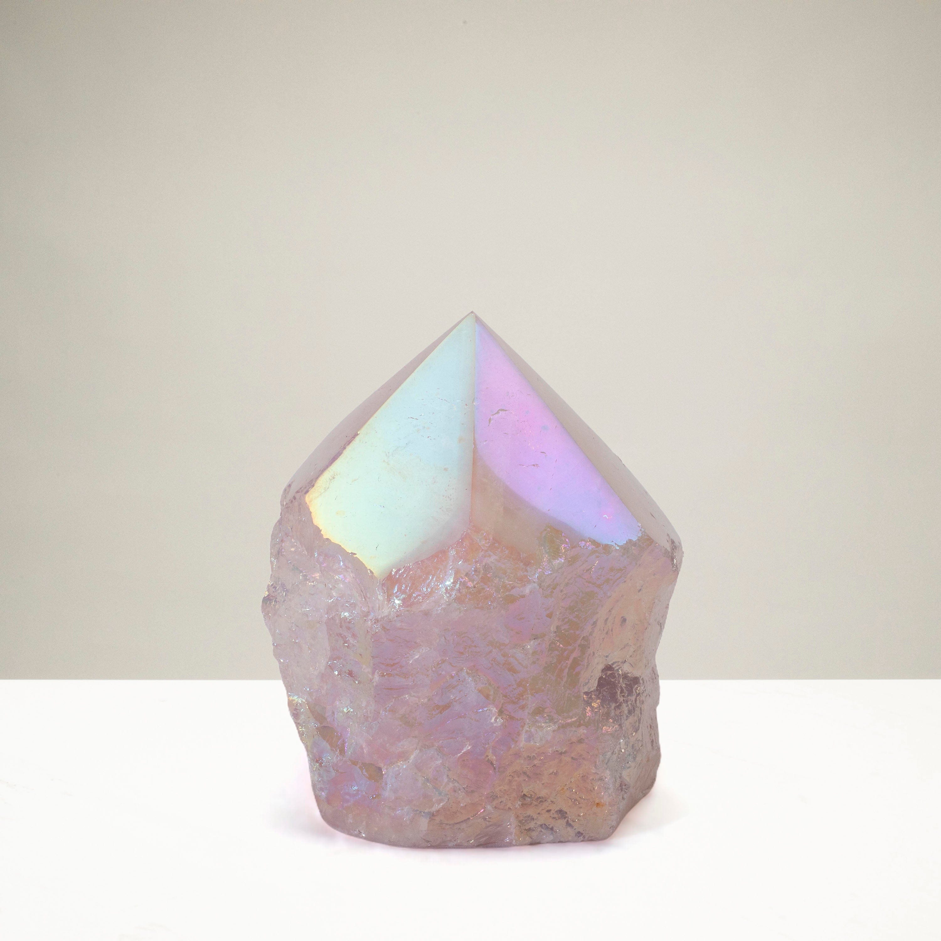 KALIFANO Rose Quartz Aura Borealis Rose Quartz Point - 500 g ABP360-RQ