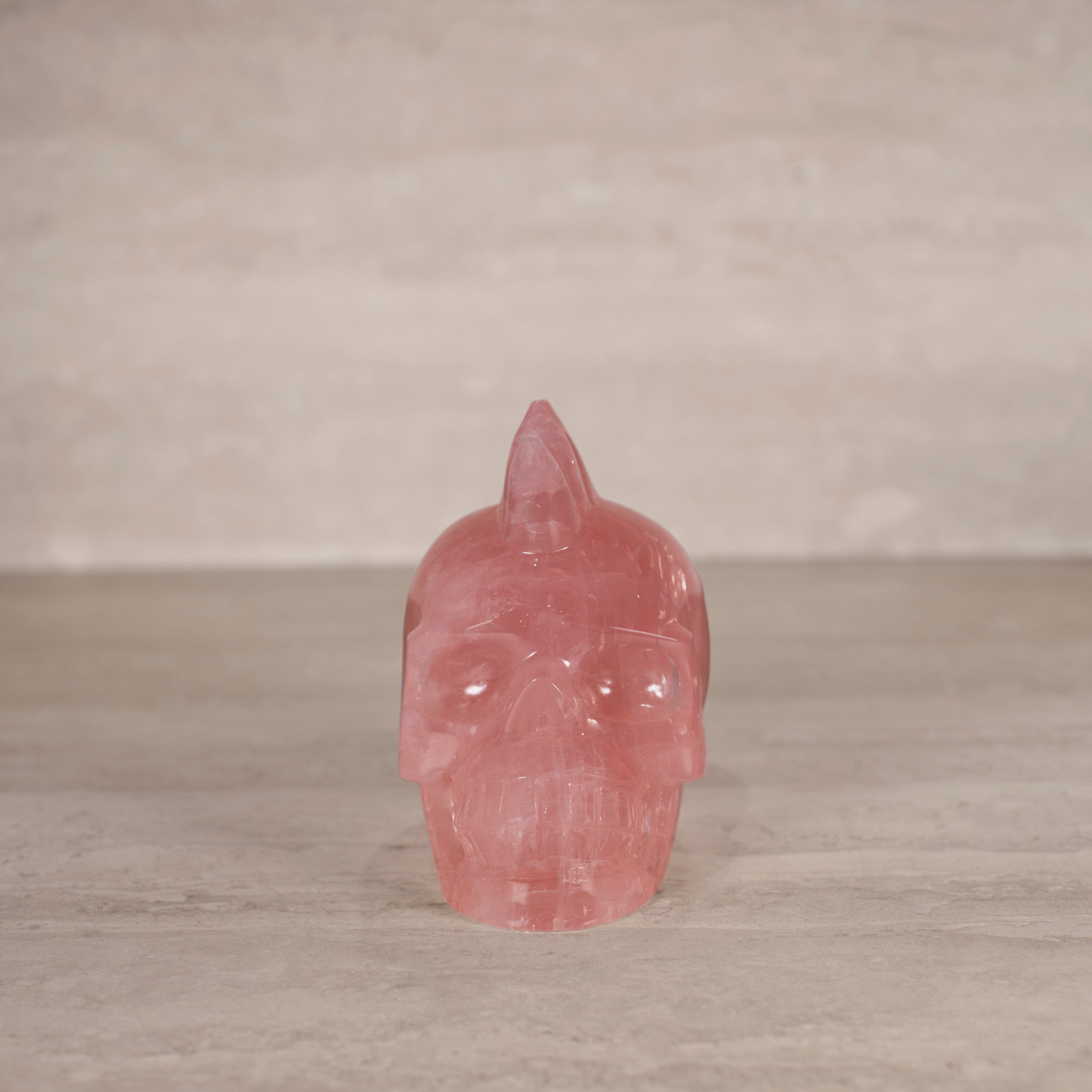 Kalifano Rose Quartz Natural Brazilian Rose Quartz Skull Carving - 5.5" / 1,860 g RQ6400.001