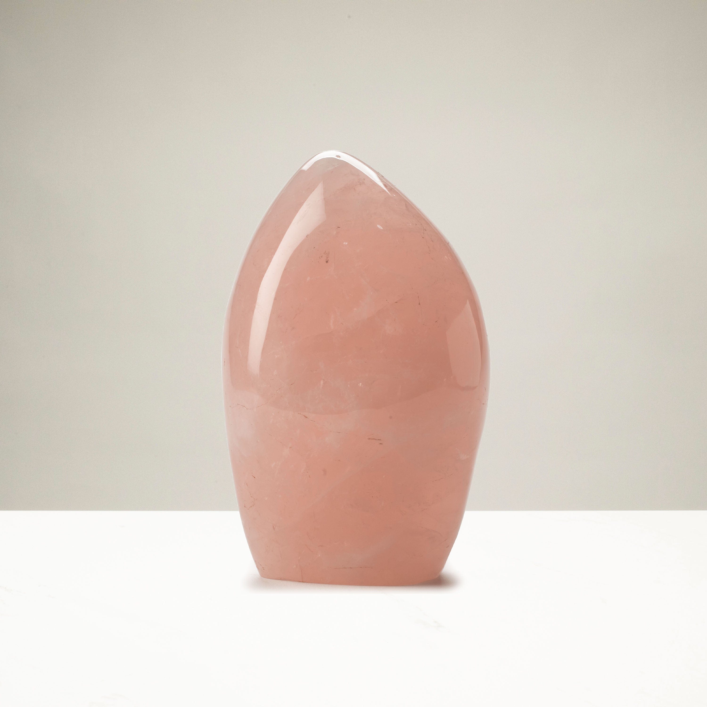 Kalifano Rose Quartz Natural Rose Quartz Freefrom Carving from Madagascar -5.5" RQ400.004