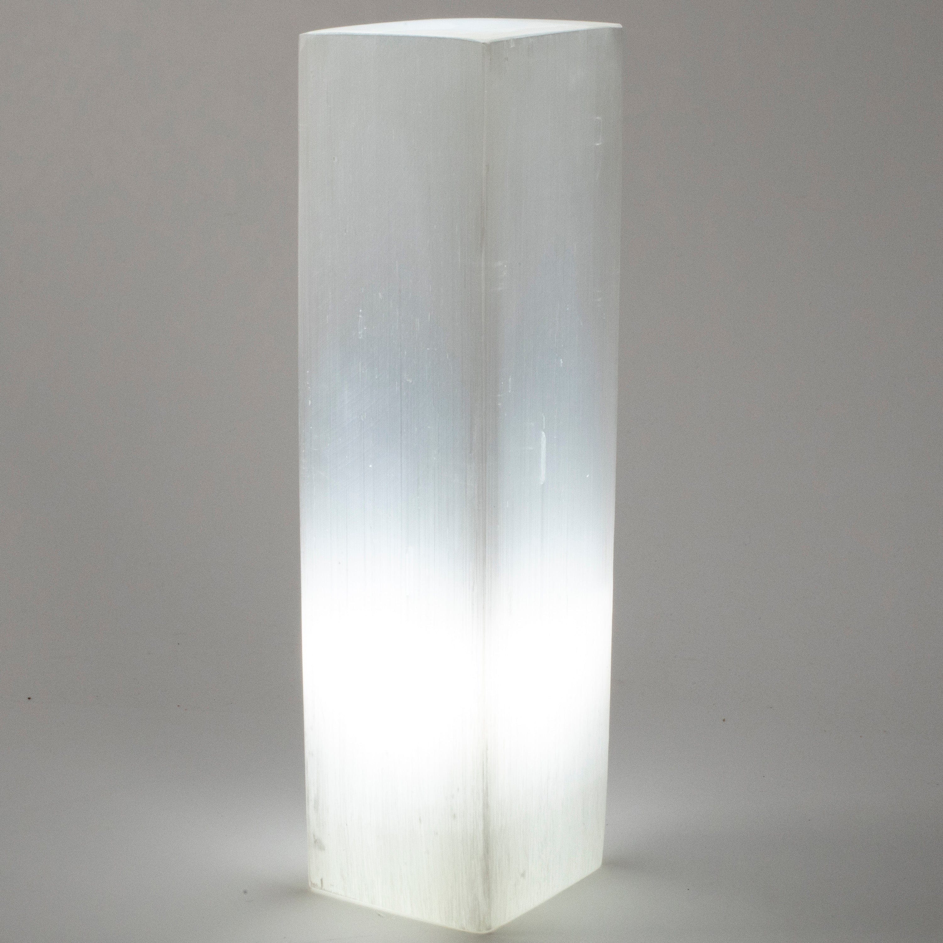 Kalifano Selenite Square Selenite Lamp from Morocco - 12" SL500-30