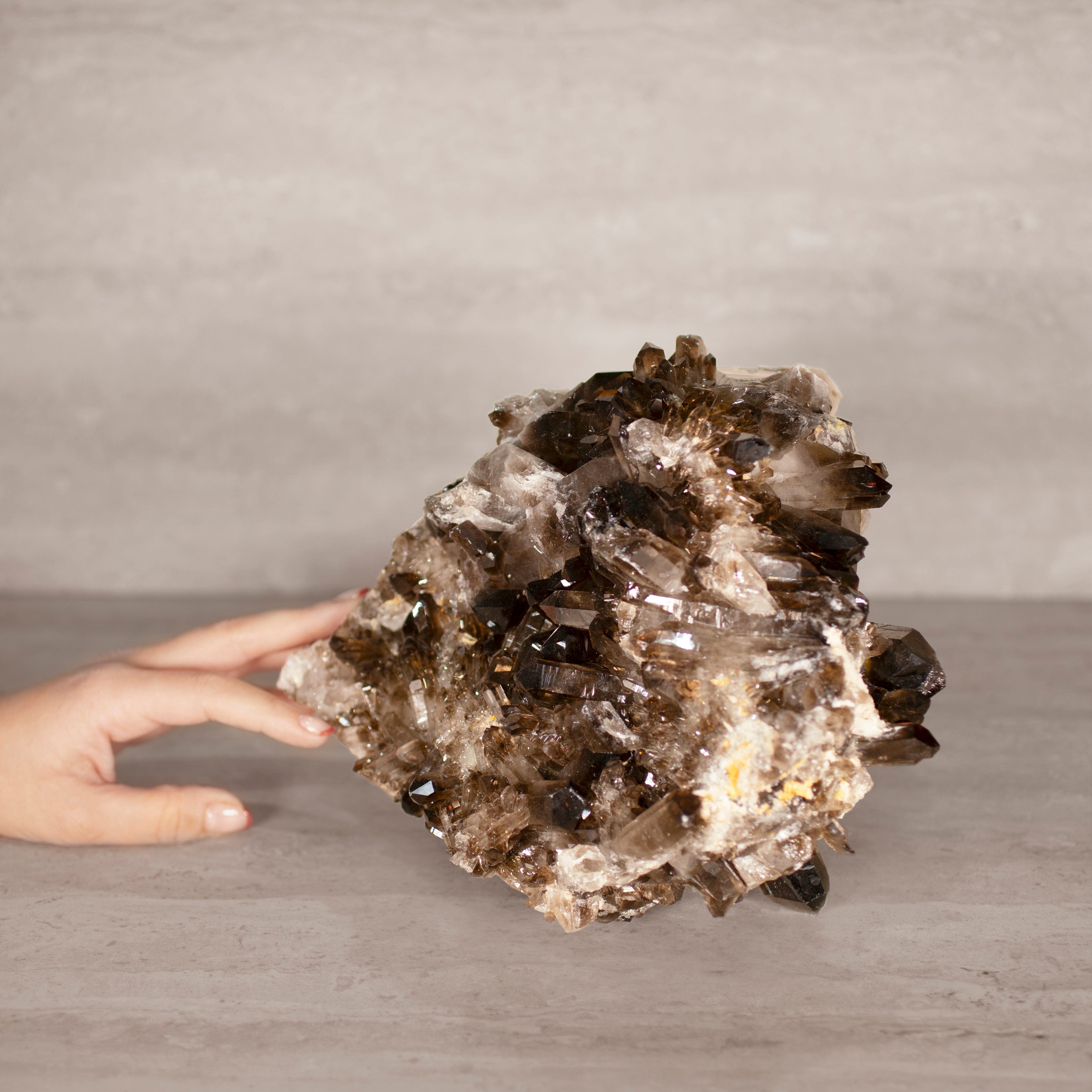 Kalifano Smoky Quartz Smoky Quartz Cluster from Brazil - 10" / 11 lbs SQ4800.008