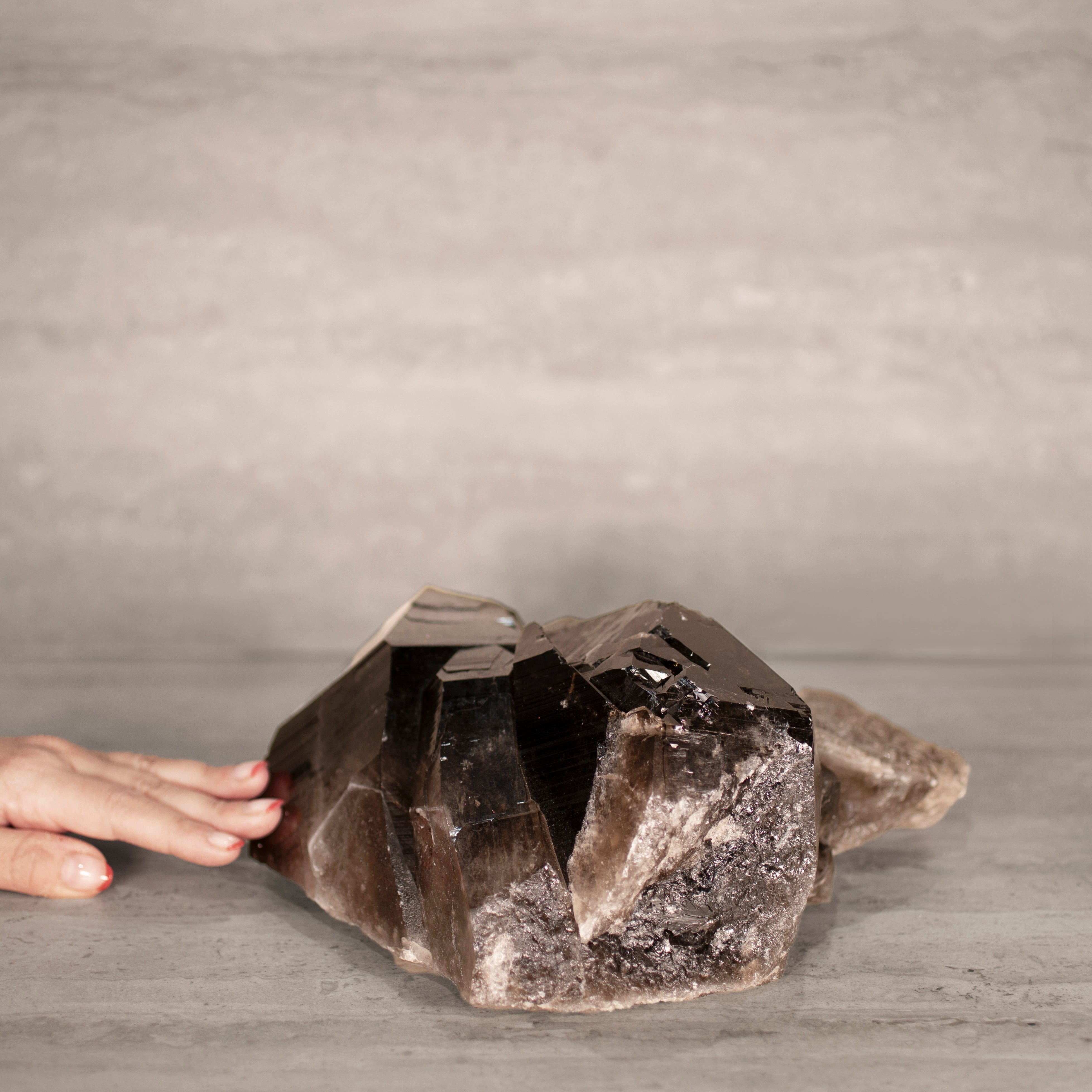 Kalifano Smoky Quartz Smoky Quartz Cluster from Brazil - 10" / 12 lbs SQ5400.001
