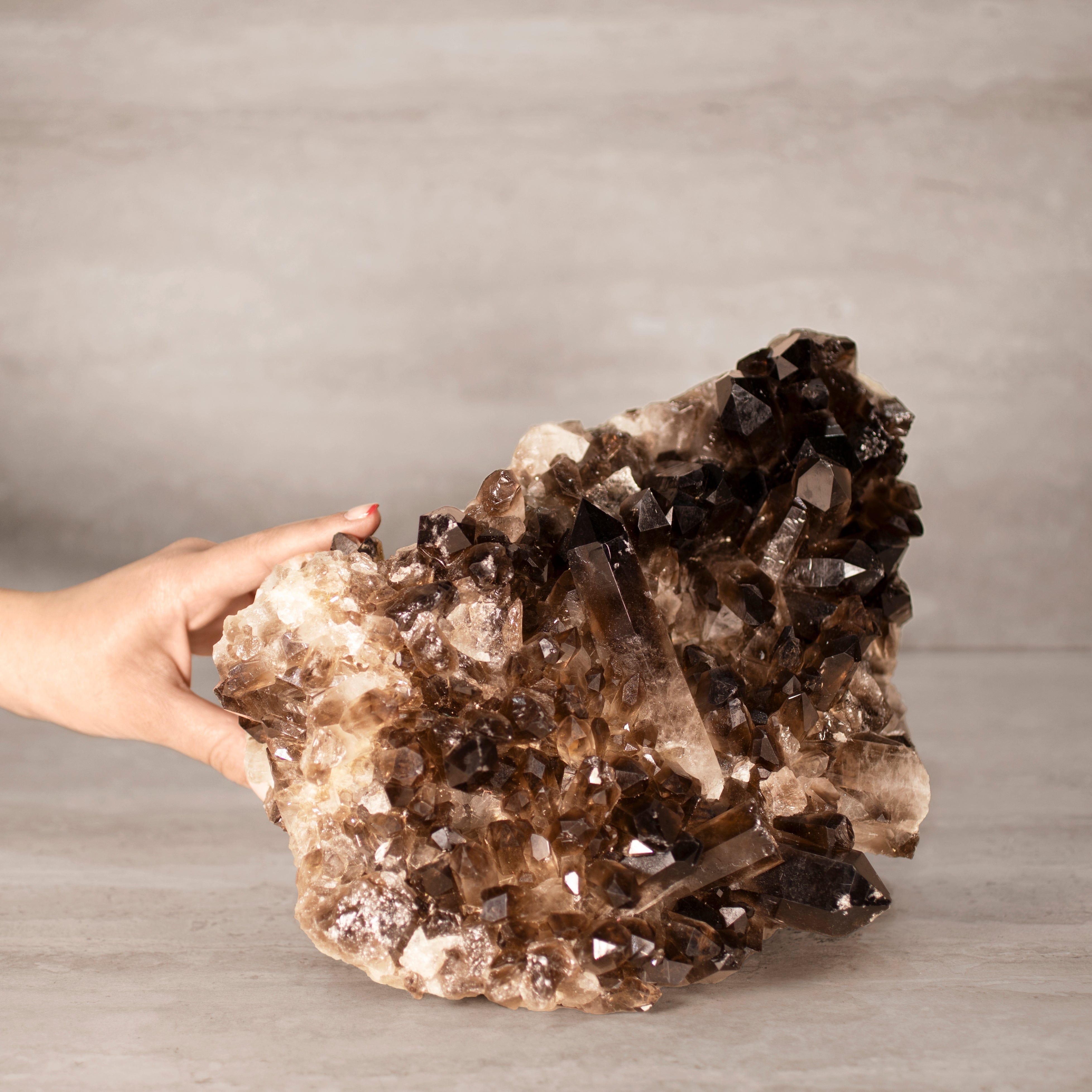 Kalifano Smoky Quartz Smoky Quartz Cluster from Brazil - 10.75" / 19 lbs SQ8400.004