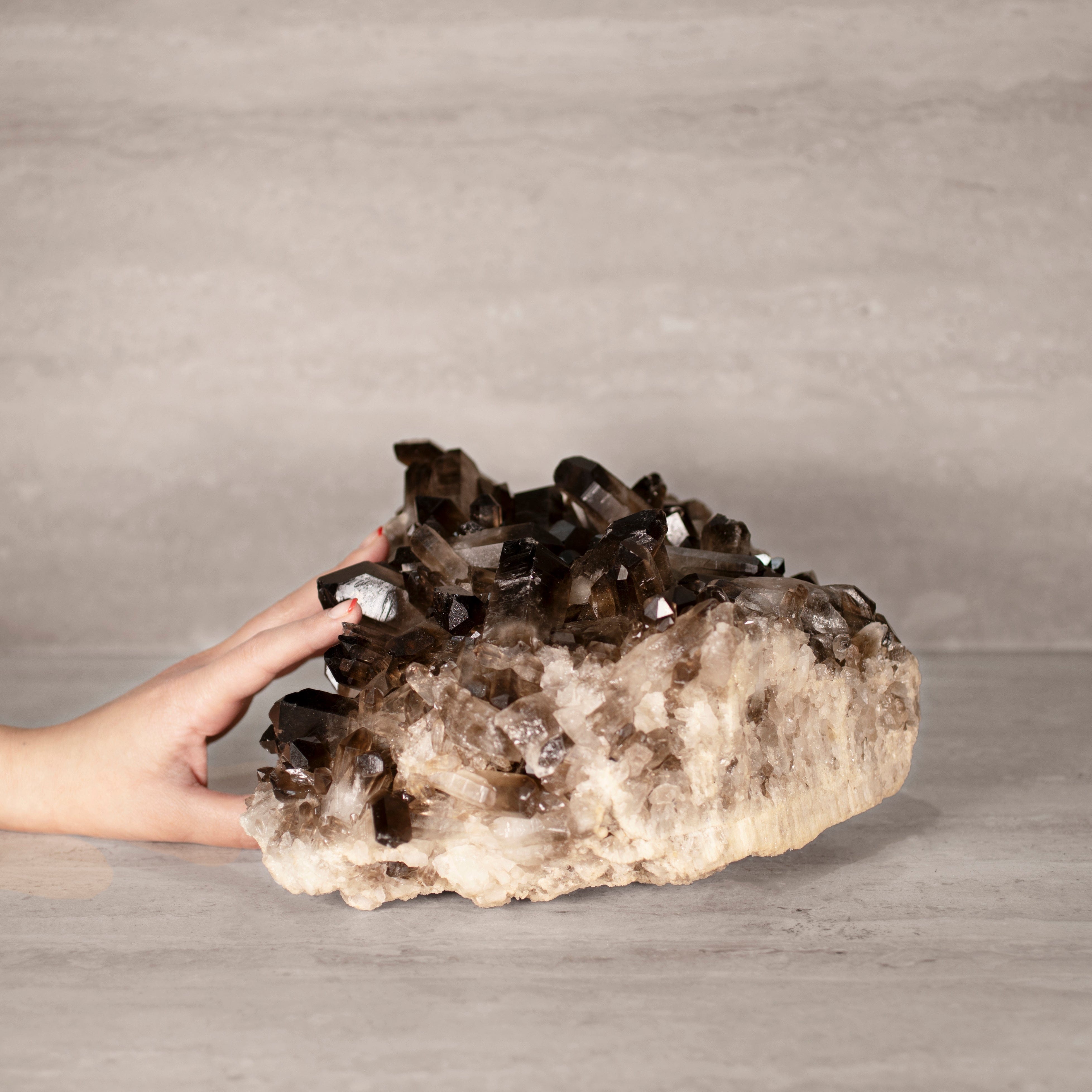 Kalifano Smoky Quartz Smoky Quartz Cluster from Brazil - 11.25" / 18 lbs SQ7800.006