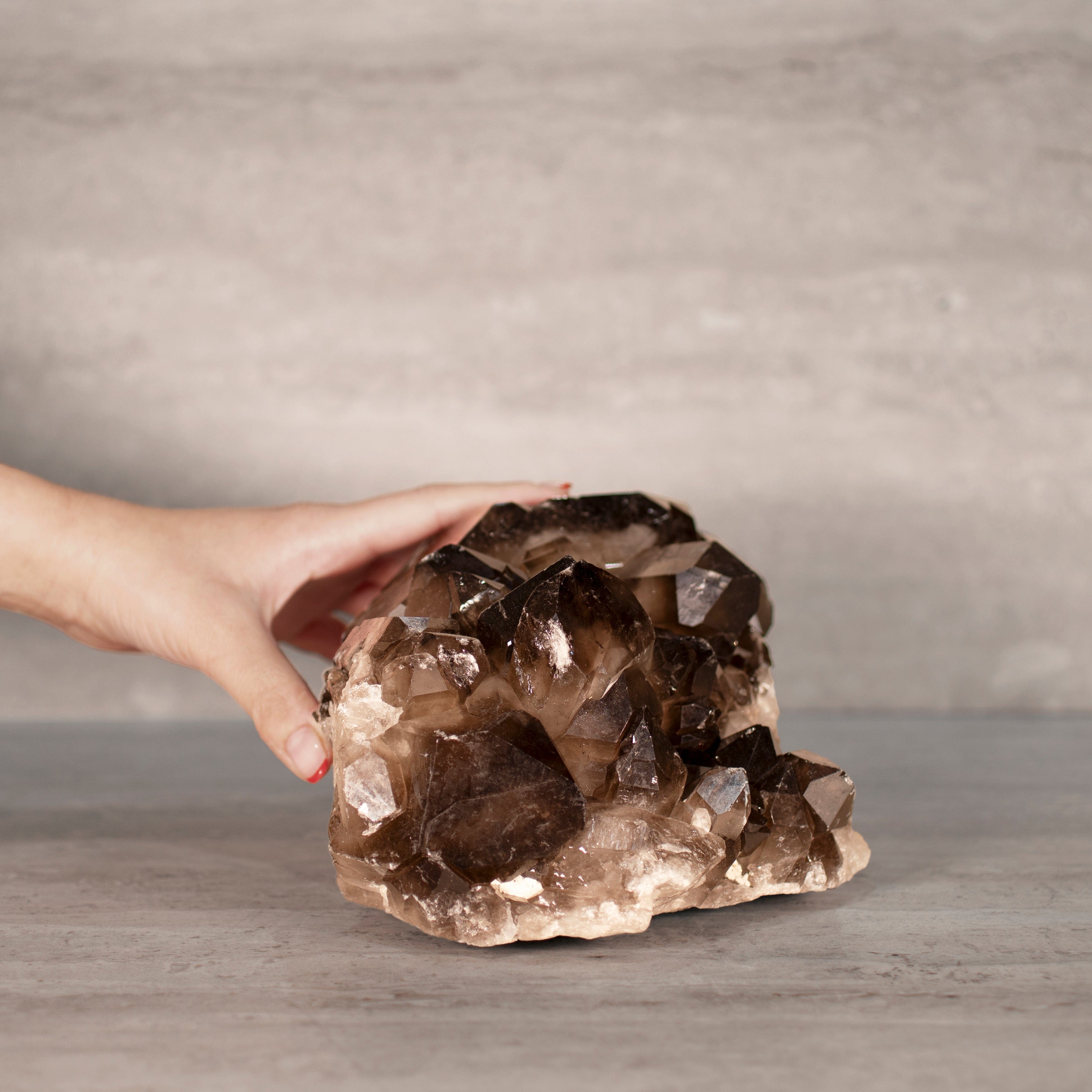 Kalifano Smoky Quartz Smoky Quartz Cluster from Brazil - 6.5" / 9 lbs SQ3800.002