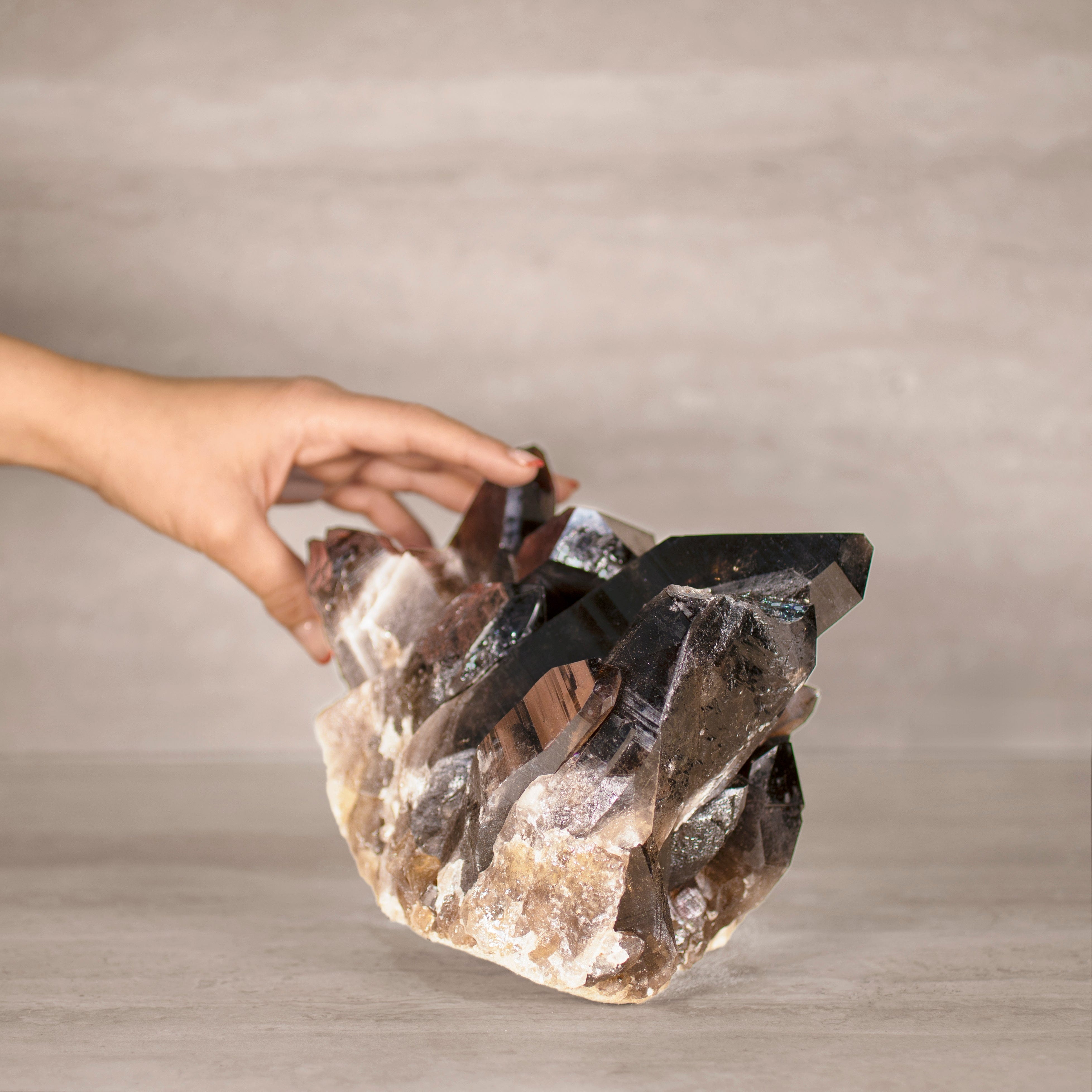 Kalifano Smoky Quartz Smoky Quartz Cluster from Brazil - 7.75" / 11 lbs SQ4600.001
