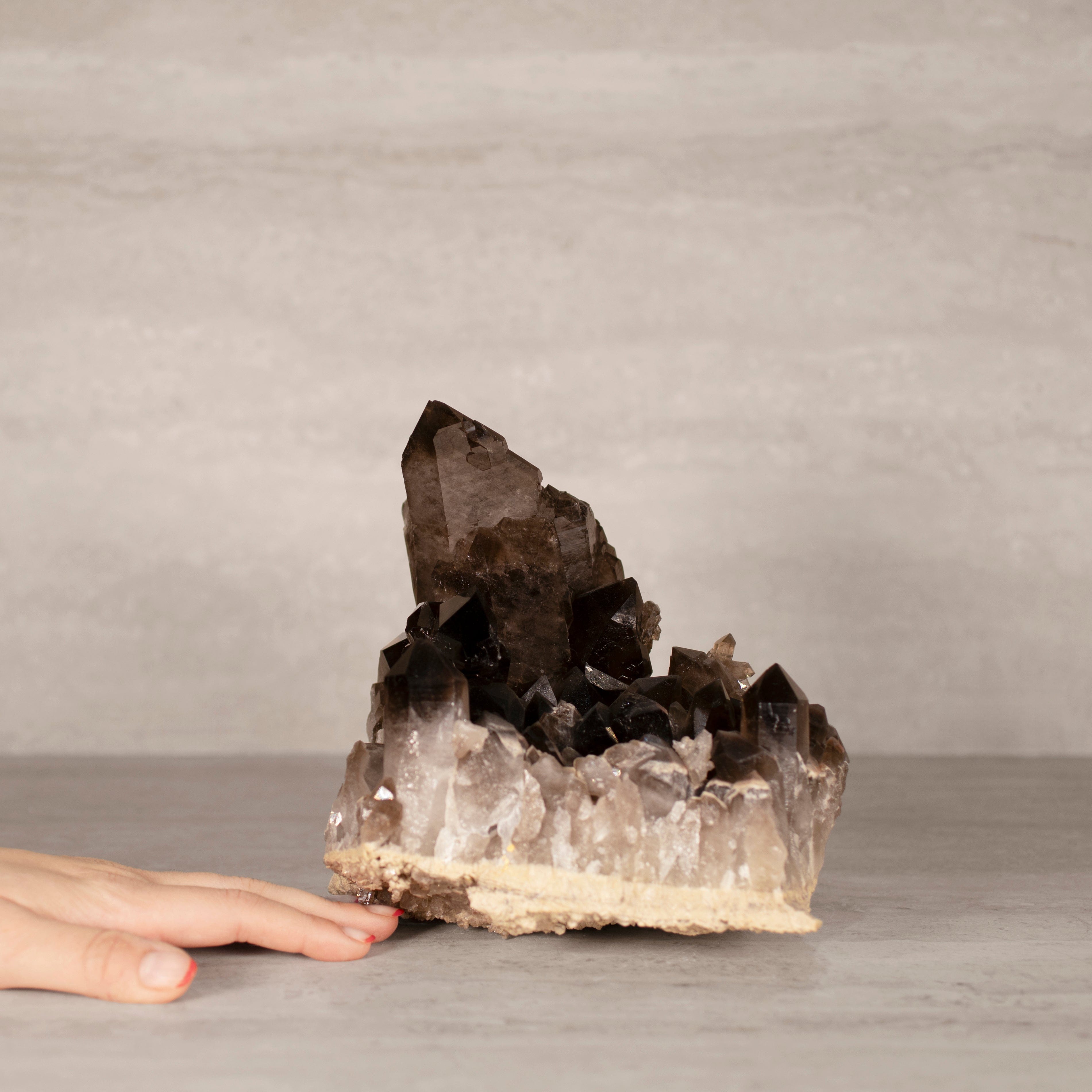 Kalifano Smoky Quartz Smoky Quartz Cluster from Brazil - 8" / 8 lbs SQ3600.005