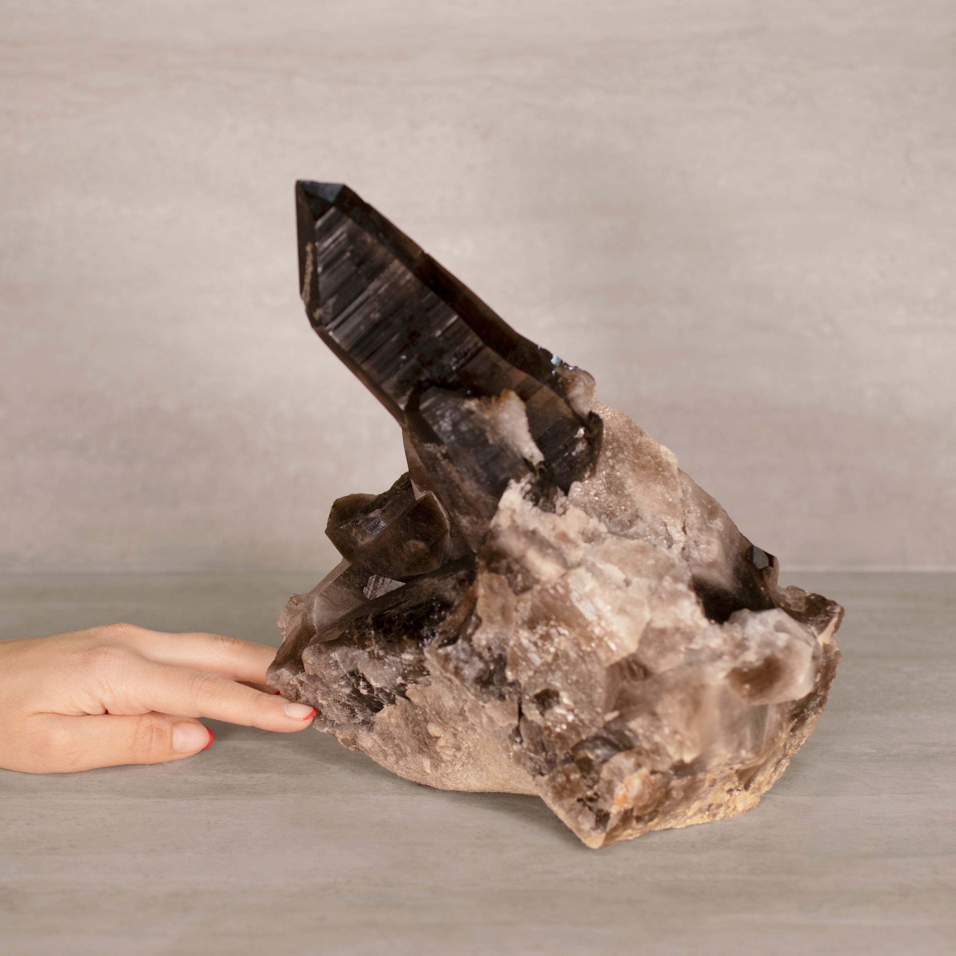 Kalifano Smoky Quartz Smoky Quartz Cluster from Brazil - 9.5" / 11 lbs SQ4800.007