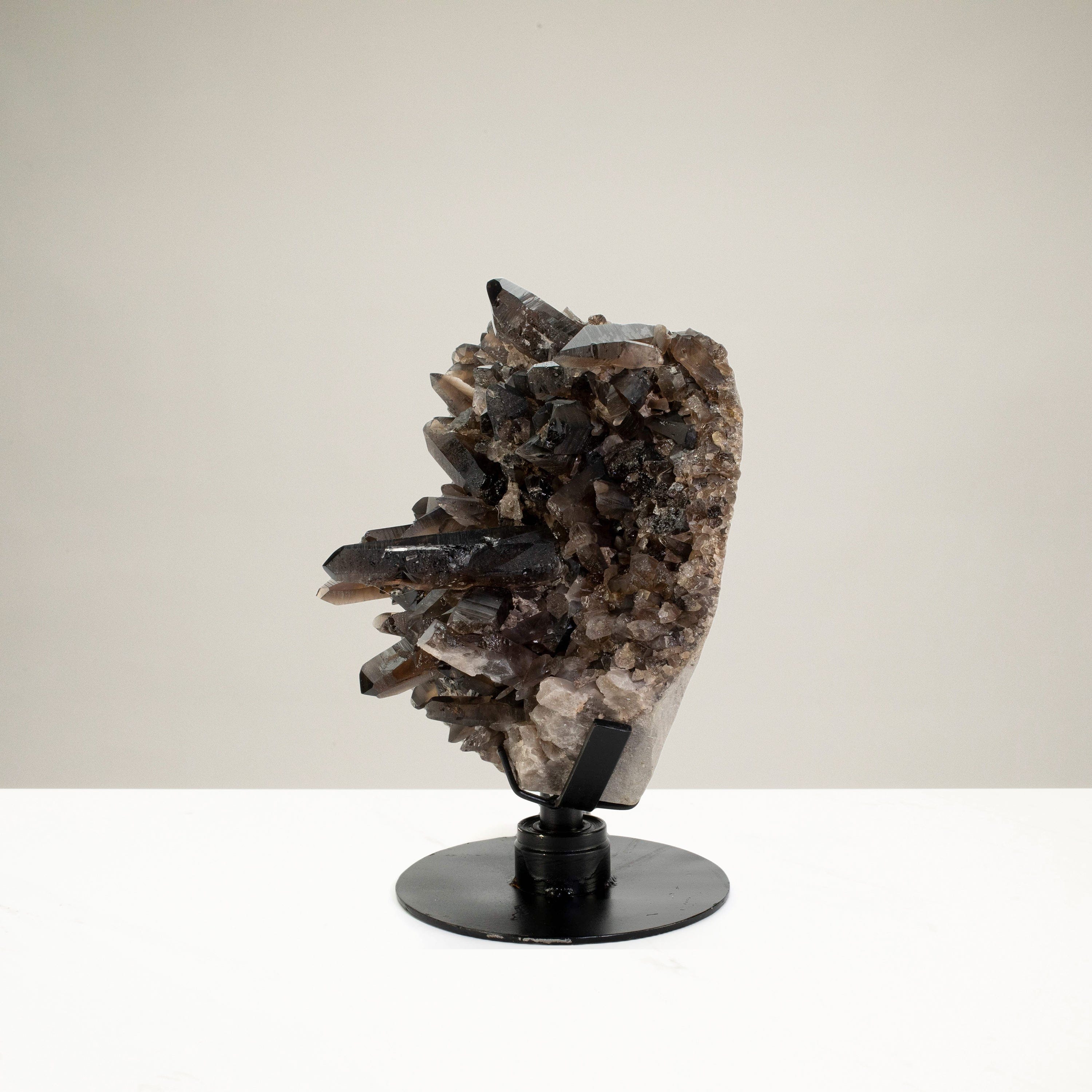 Kalifano Smoky Quartz Smoky Quartz Cluster from Brazil on Custom Stand - 16" / 78 lbs SQ29000.001