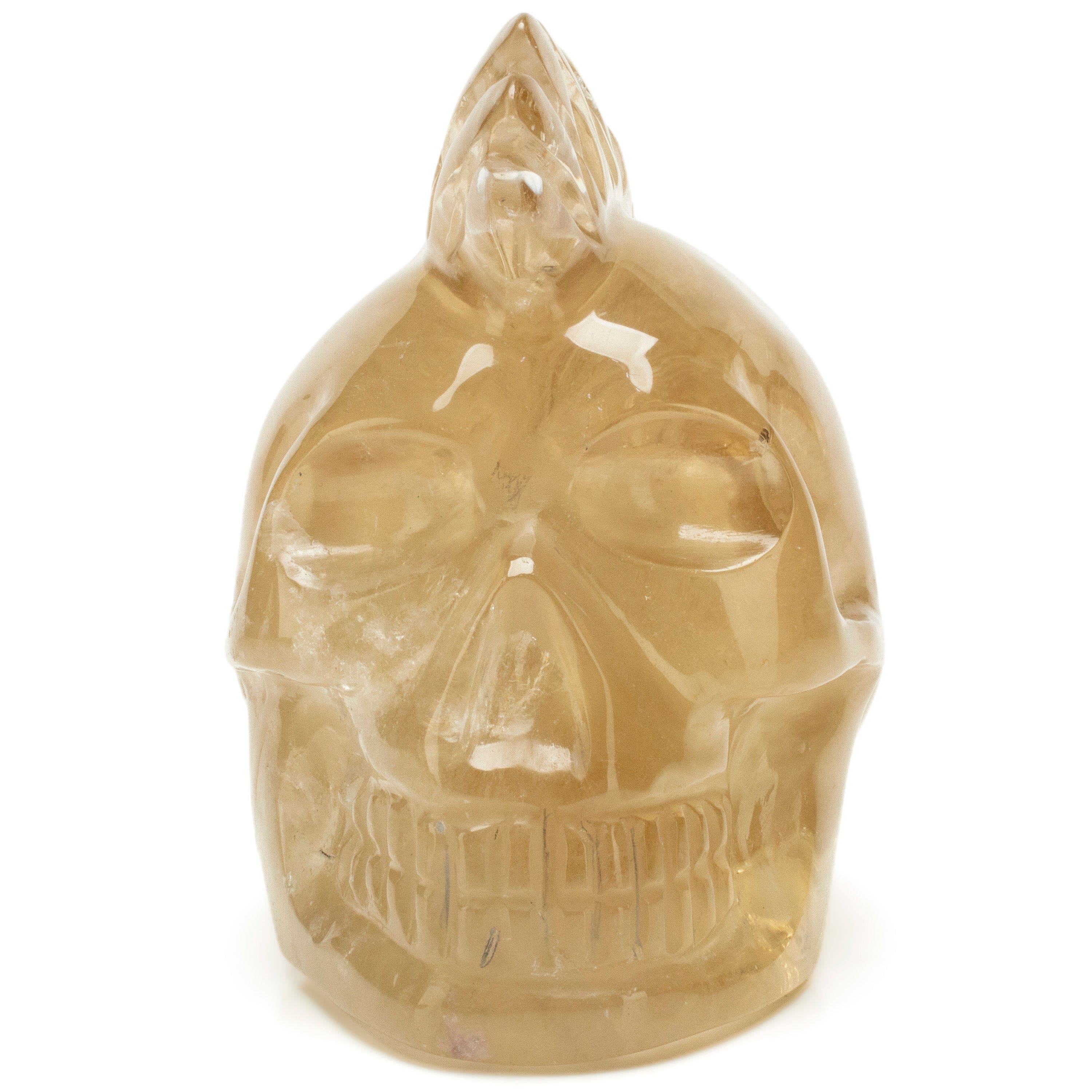 KALIFANO Smoky Quartz Smoky Quartz Skull Carving from Brazil - 4" / 695 grams SK4200.003
