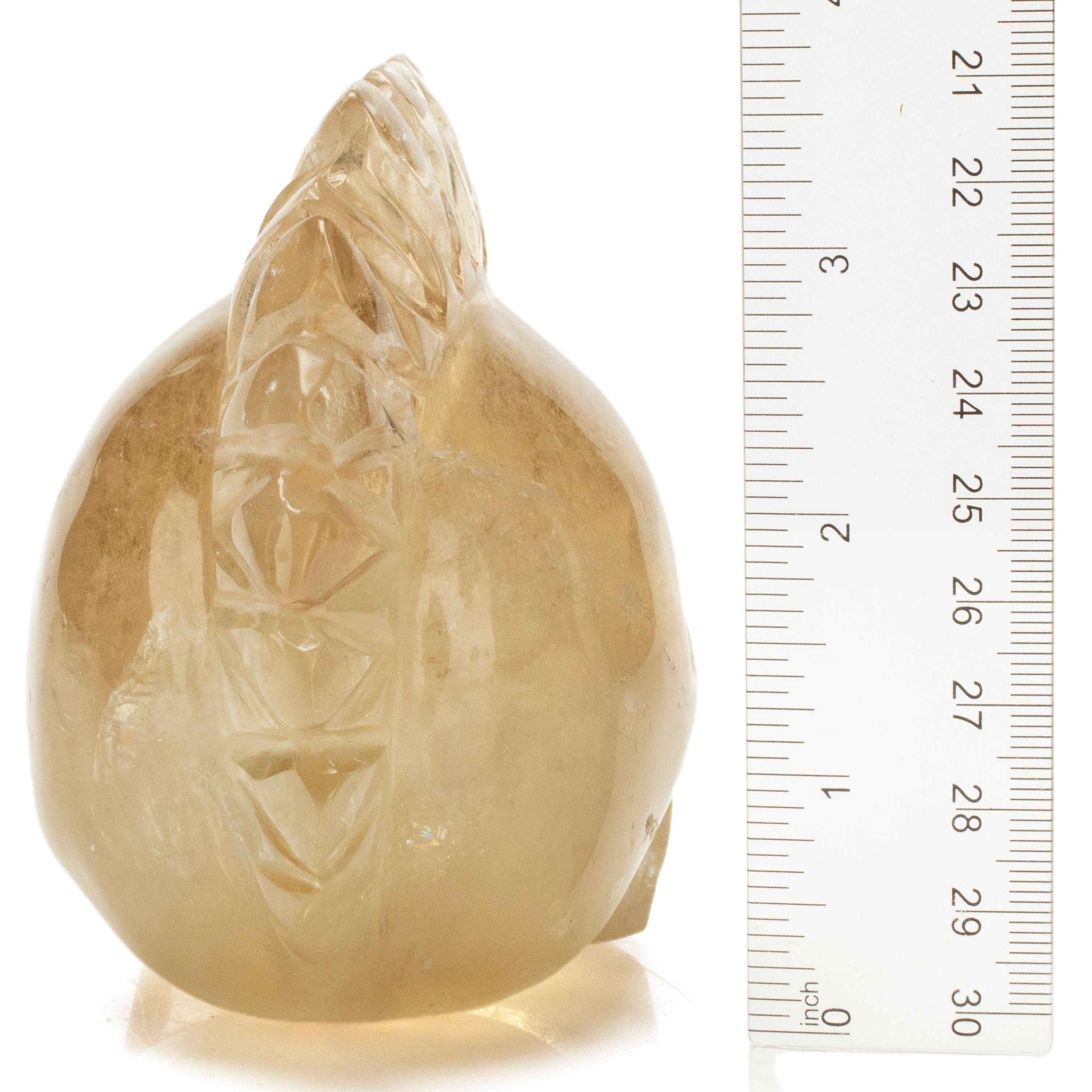 KALIFANO Smoky Quartz Smoky Quartz Skull Carving from Brazil - 4" / 695 grams SK4200.003