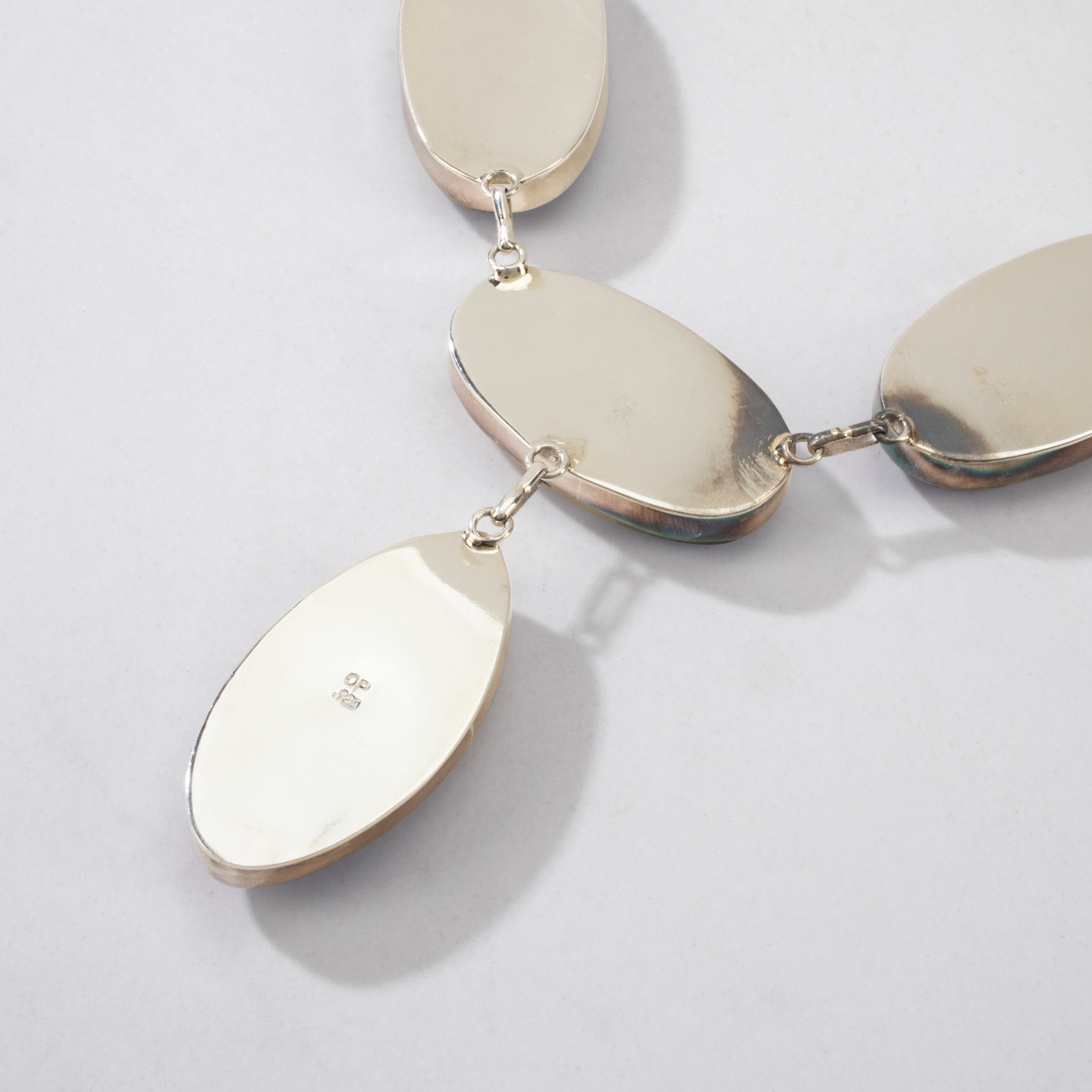 Kalifano Southwest Silver Jewelry 24" Bumblebee Jasper Oval USA Handmade 925 Sterling Silver Necklace NMN.1140.BB.01