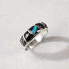 Black Onyx 925 Sterling Silver Ring Handmade with Laboratory Opal Accent