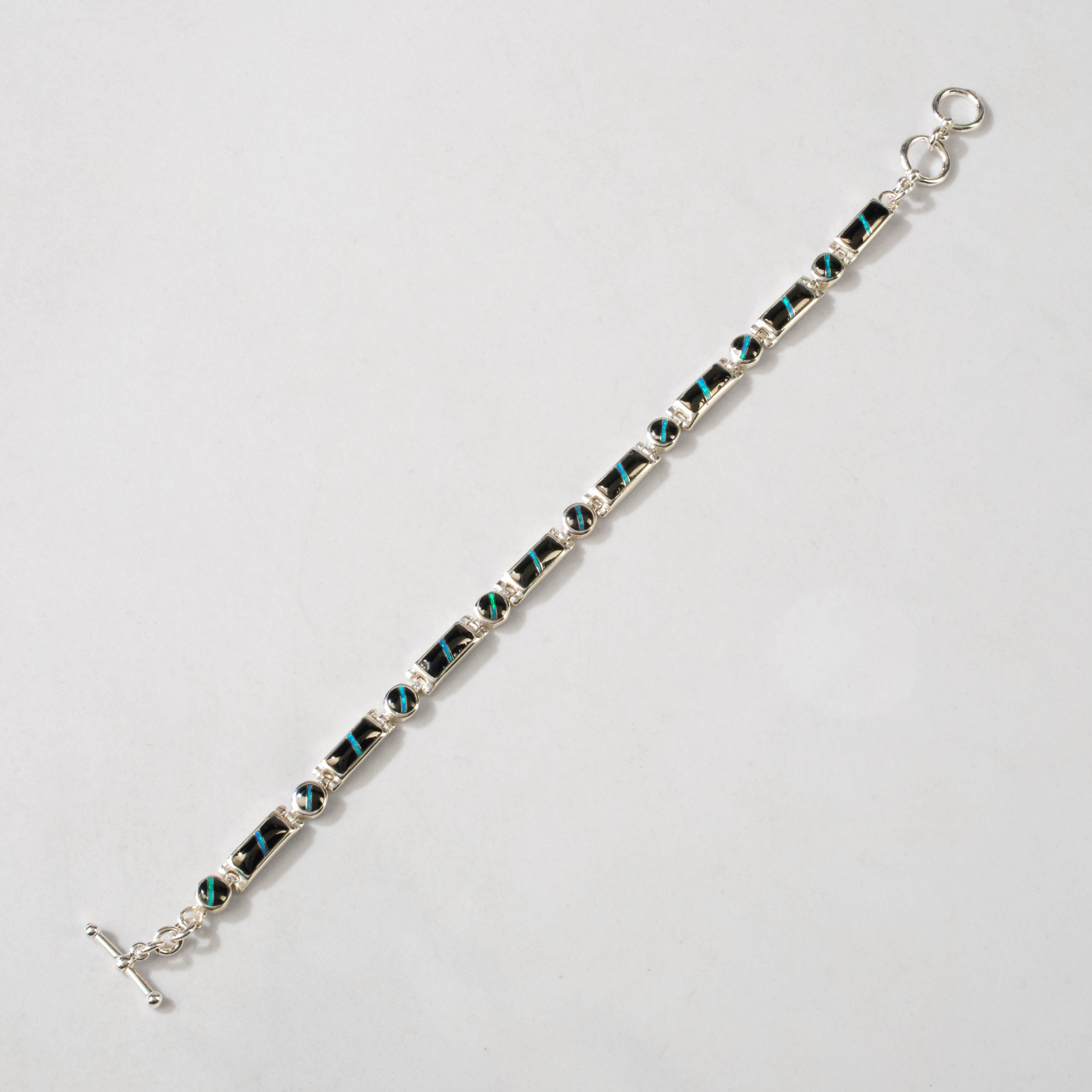 Kalifano Southwest Silver Jewelry Black Onyx 925 Sterling Silver USA Handmade Bracelet NMB.0218.BO