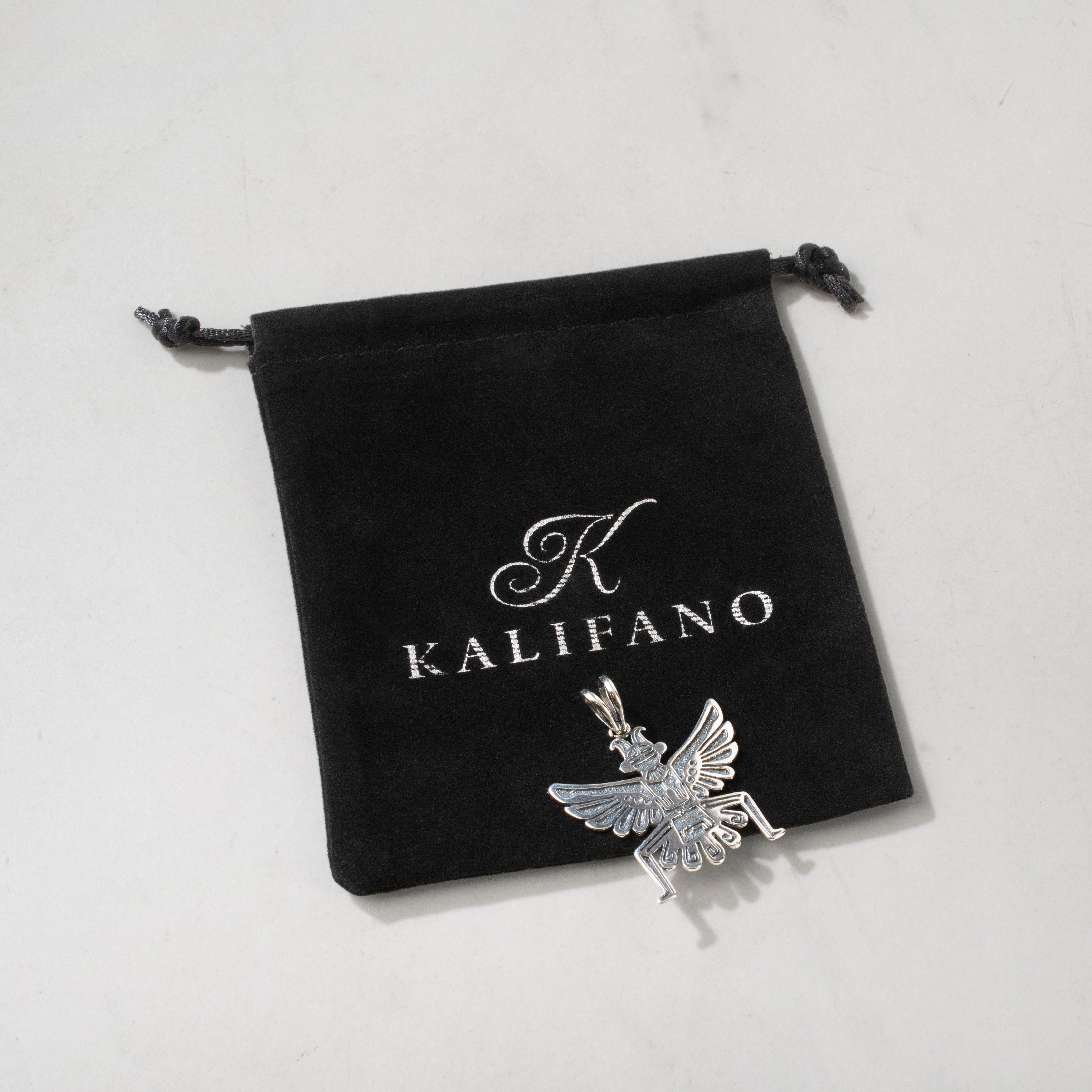 Kalifano Southwest Silver Jewelry Eagle Dancer Kachina 925 Sterling Silver USA Handmade Pendant NMN.2187.SS