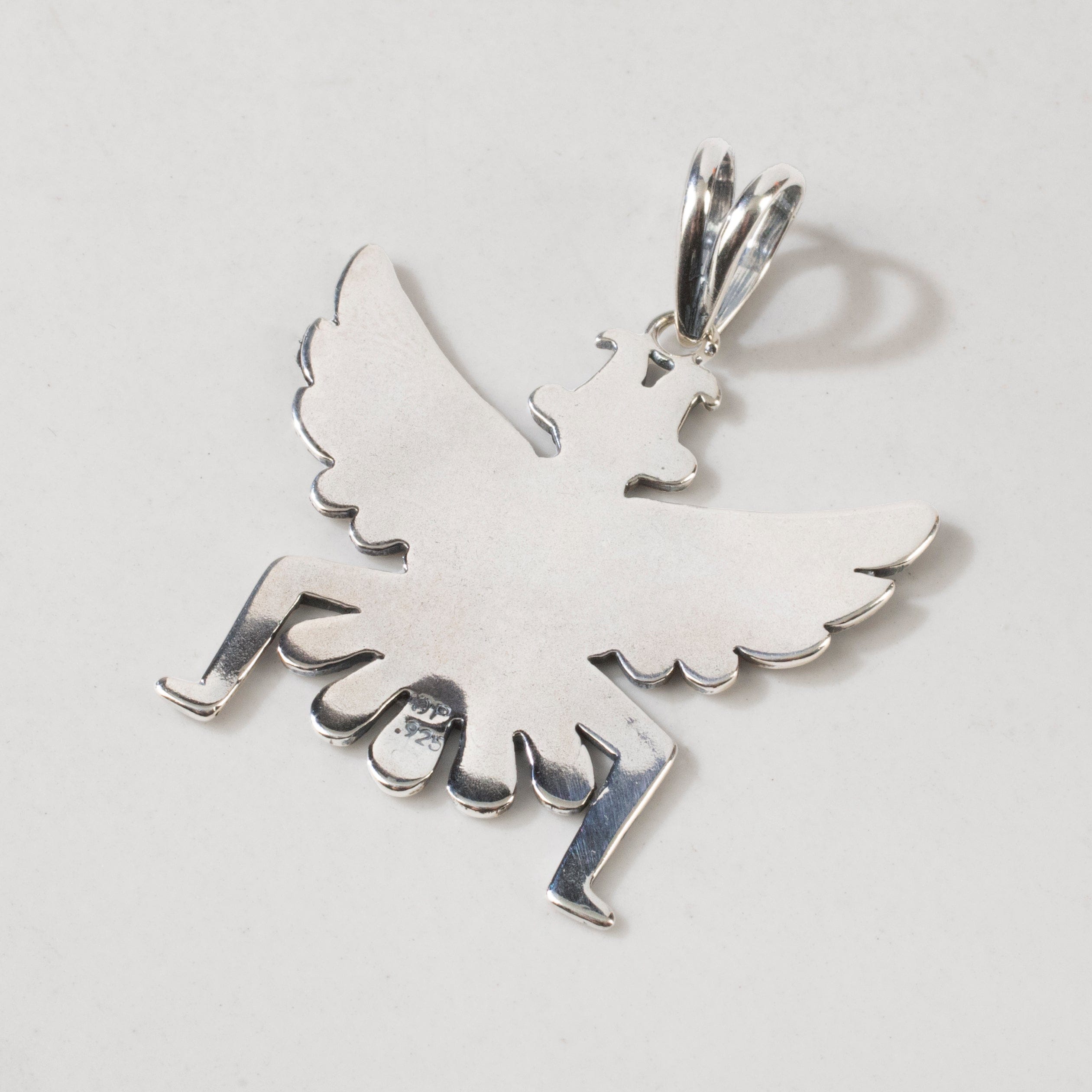 Kalifano Southwest Silver Jewelry Eagle Dancer Kachina 925 Sterling Silver USA Handmade Pendant NMN.2187.SS