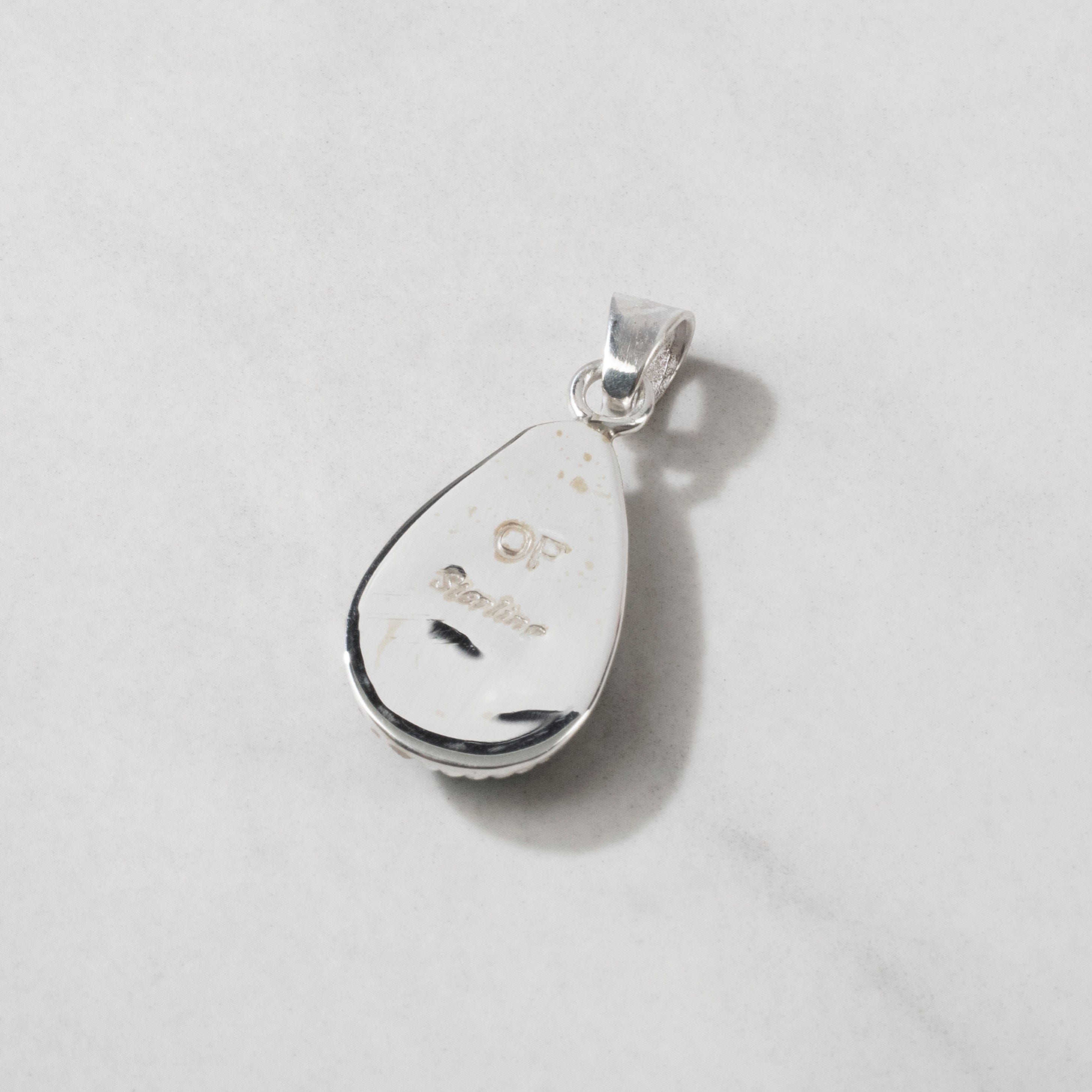 Kalifano Southwest Silver Jewelry Kingman Turquoise USA Handmade 925 Sterling Silver Pendant NMN.0022.TQ