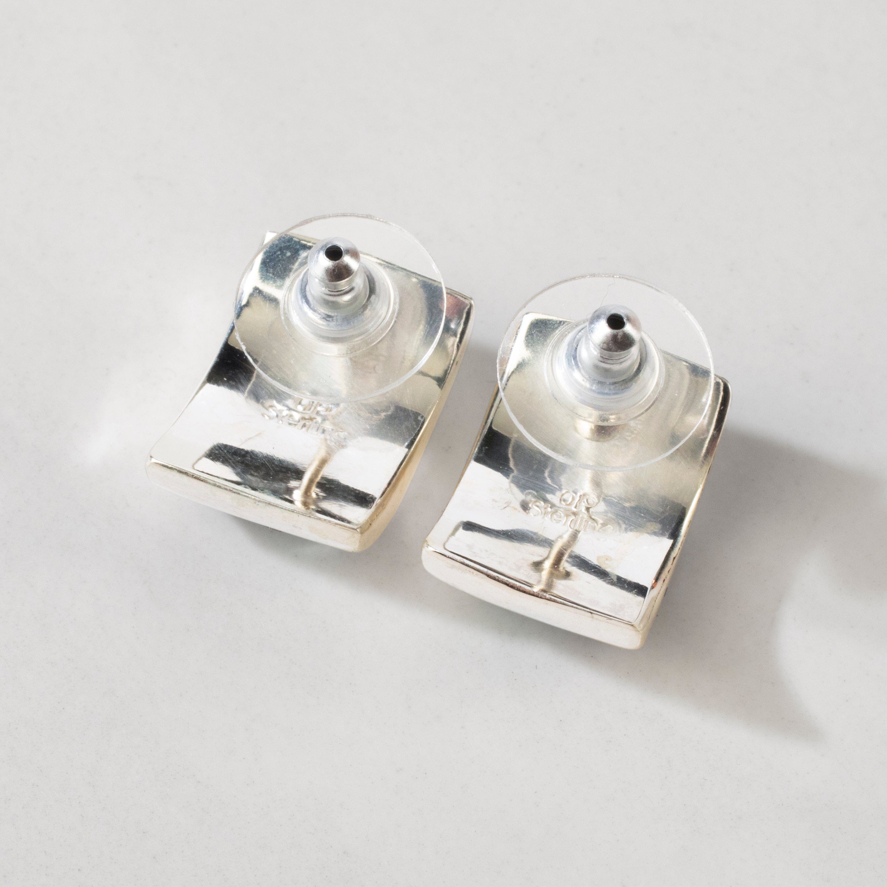 Kalifano Southwest Silver Jewelry Lapis 925 Sterling Silver USA Handmade Earring with Stud Backing NME.0751.LP