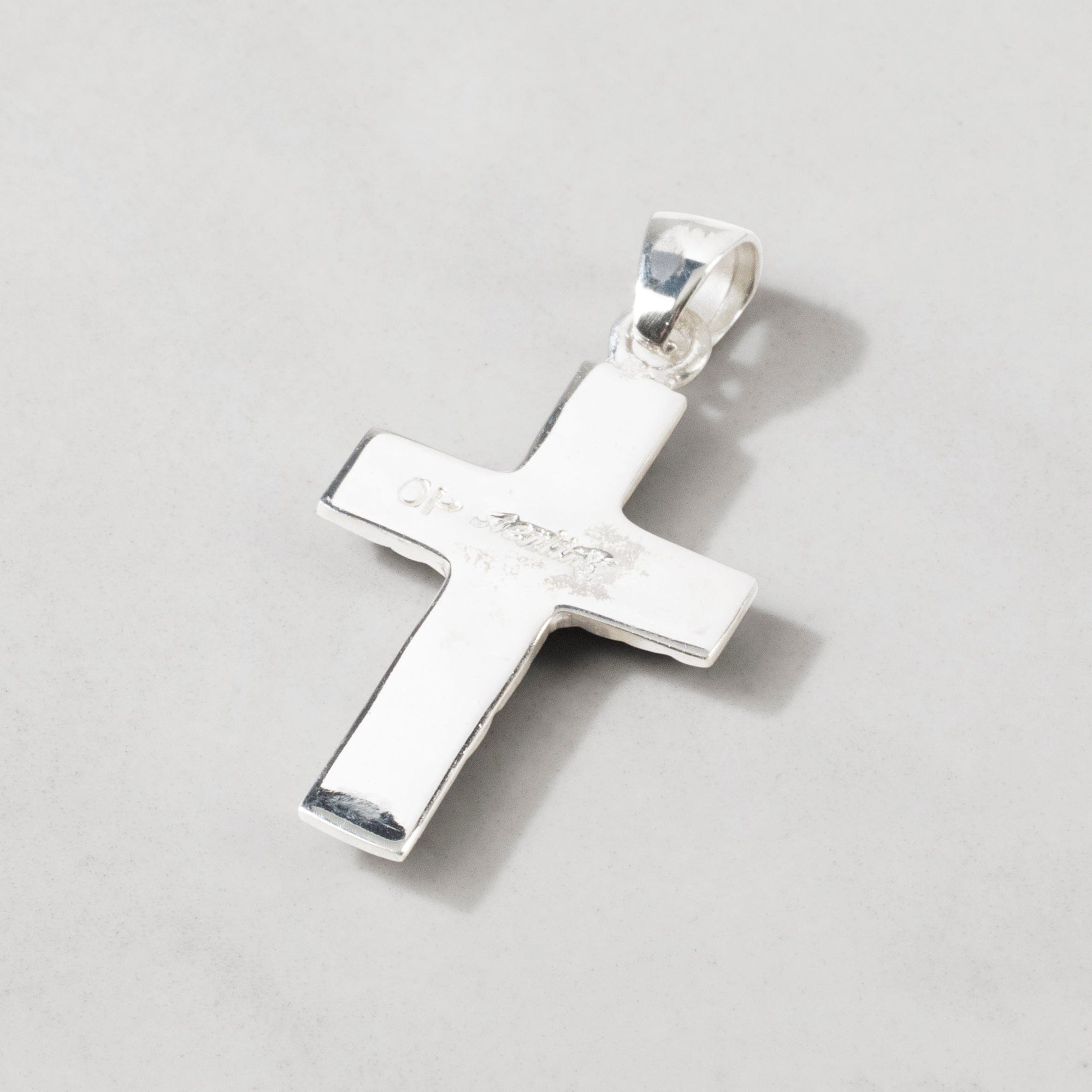 Kalifano Southwest Silver Jewelry Lapis Cross 925 Sterling Silver USA Handmade Pendant with Opal Accent NMN.2054S.LP