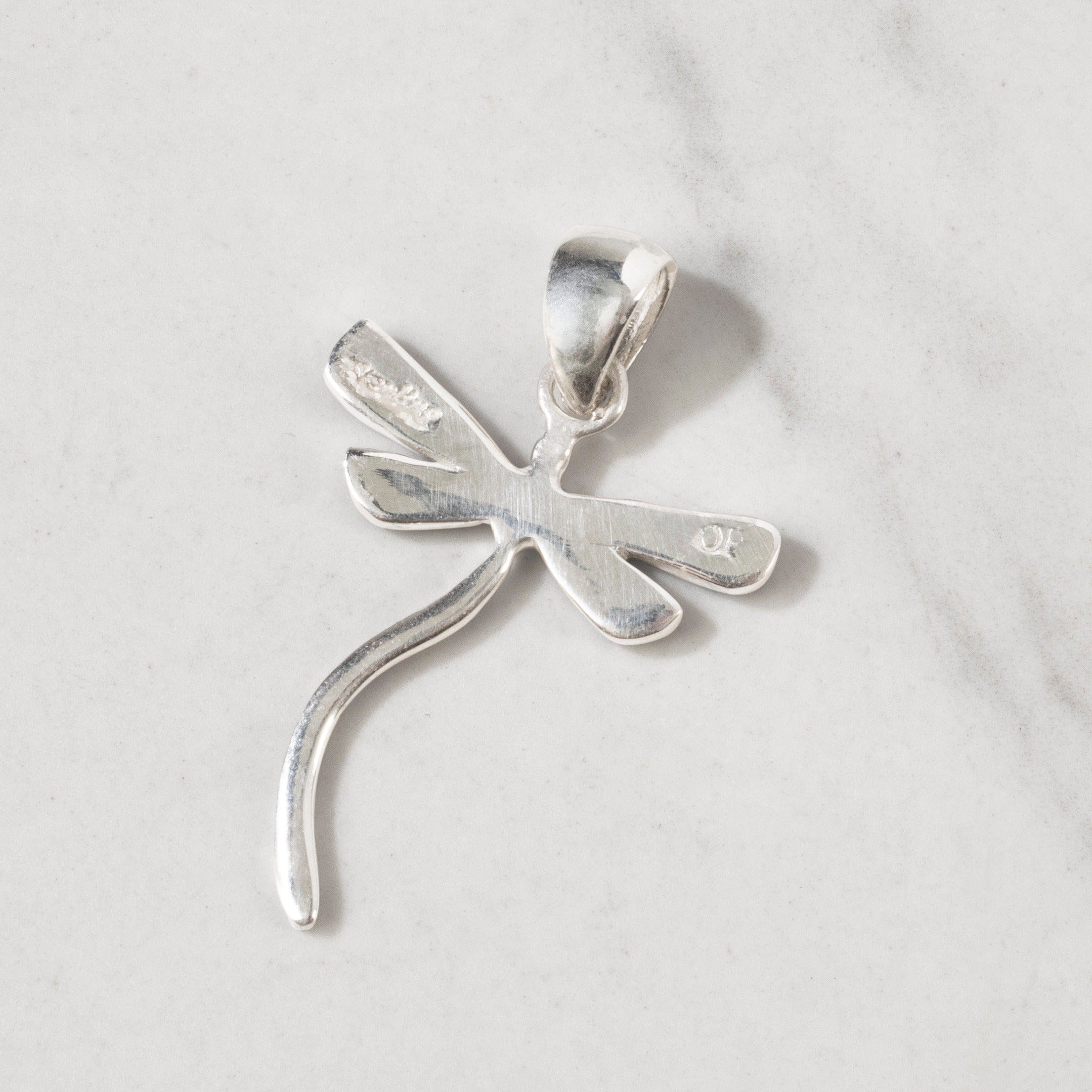 Kalifano Southwest Silver Jewelry Lapis Dragonfly USA Handmade 925 Sterling Silver Pendant NMN.0893S.LP