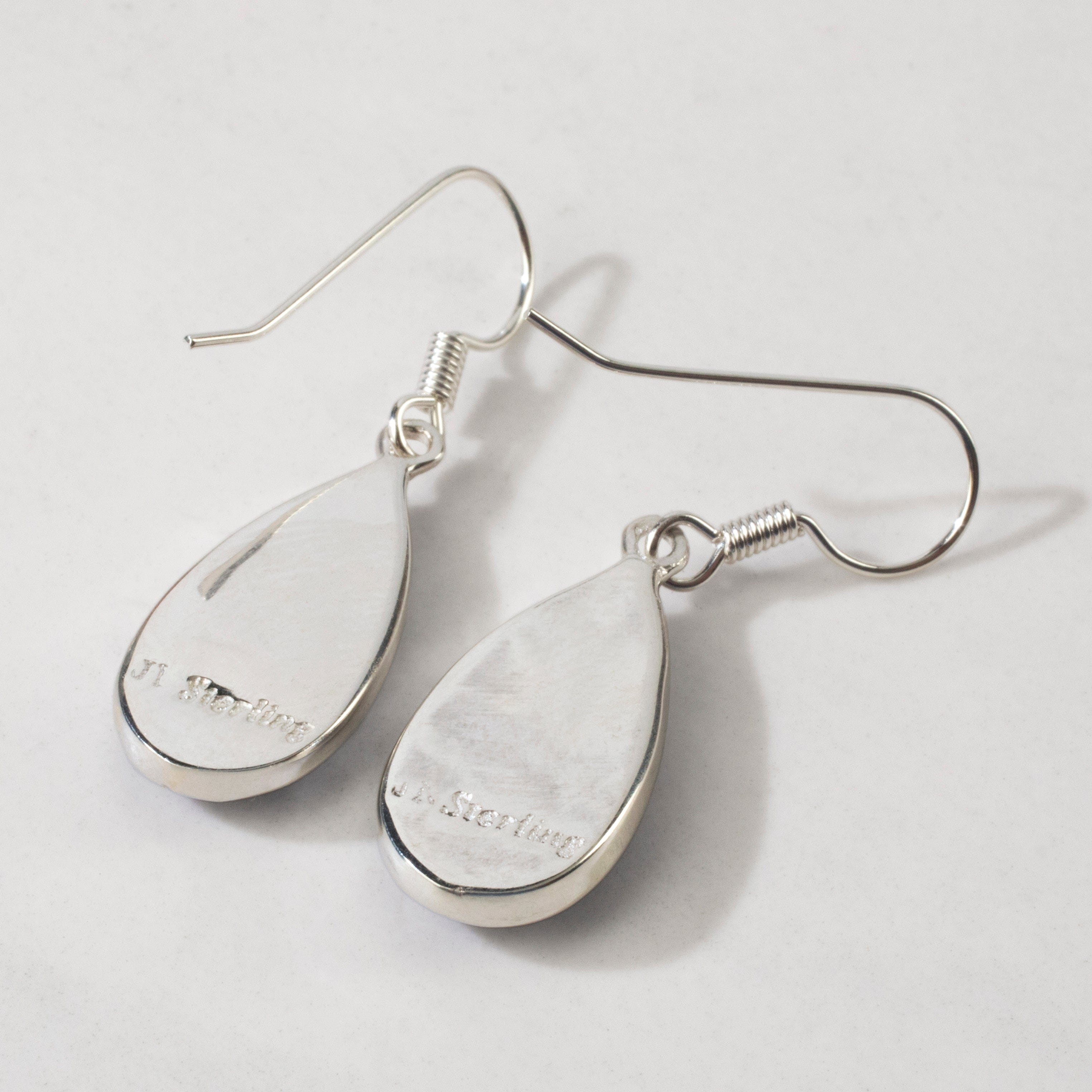 Kalifano Southwest Silver Jewelry Lapis Tear Drop 925 Sterling Silver USA Handmade Earring with French Hook NME.2013.LP
