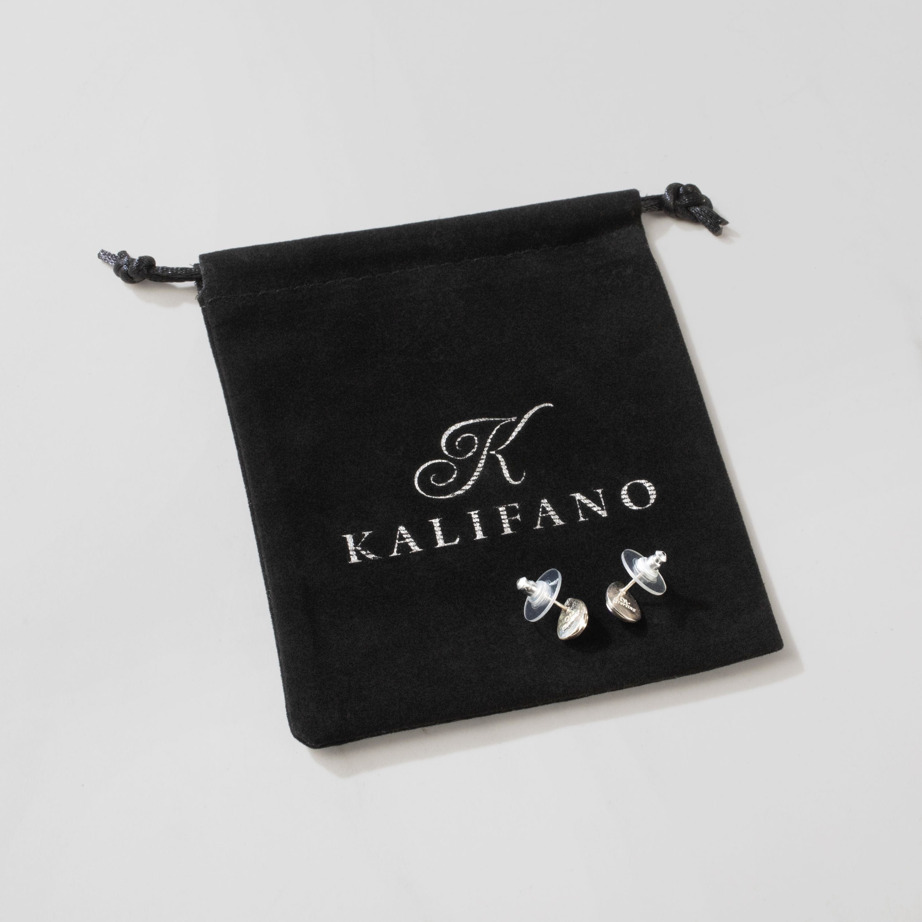 Kalifano Southwest Silver Jewelry Lapis Teardrop 925 Sterling Silver USA Handmade Earring with Stud Backing NME.0386.LP