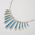 Multi Gem & Denim Lapis Reversible USA Handmade 925 Sterling Silver Necklace