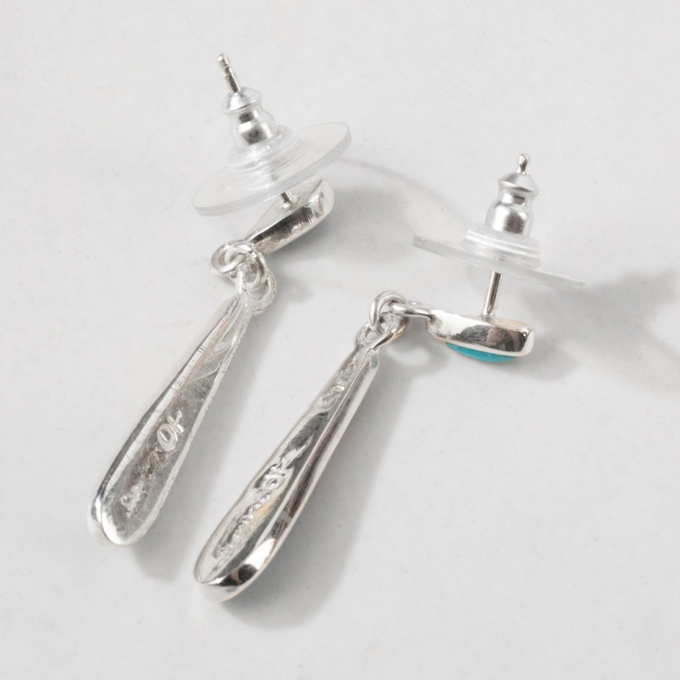 Kalifano Southwest Silver Jewelry Multi Gem Drop 925 Sterling Silver USA Handmade Earring with Stud Backing NME.0618.MT