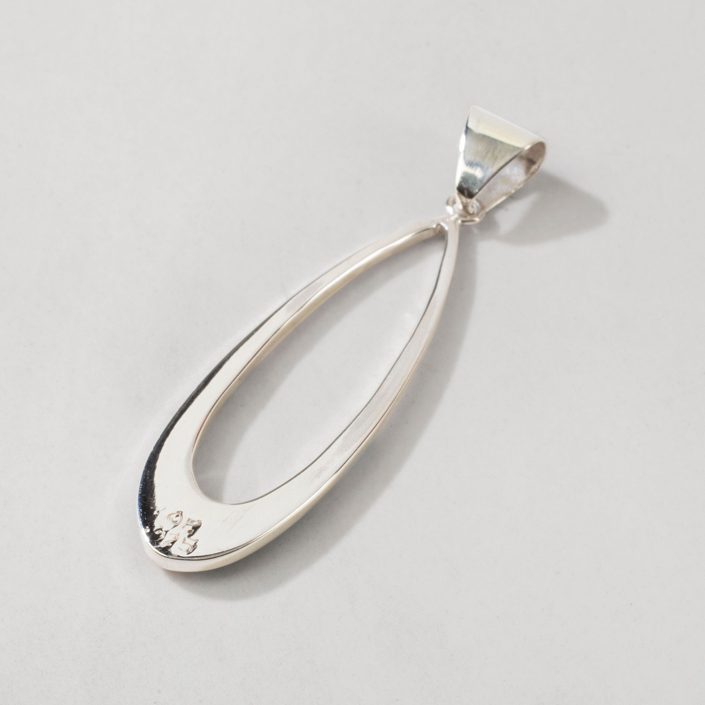 Kalifano Southwest Silver Jewelry Multi Gem Hollow Teardrop 925 Sterling Silver USA Handmade Pendant NMN.2300.MT