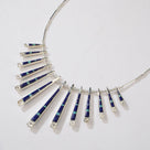 Multi Gem & Lapis Reversible USA Handmade 925 Sterling Silver Necklace