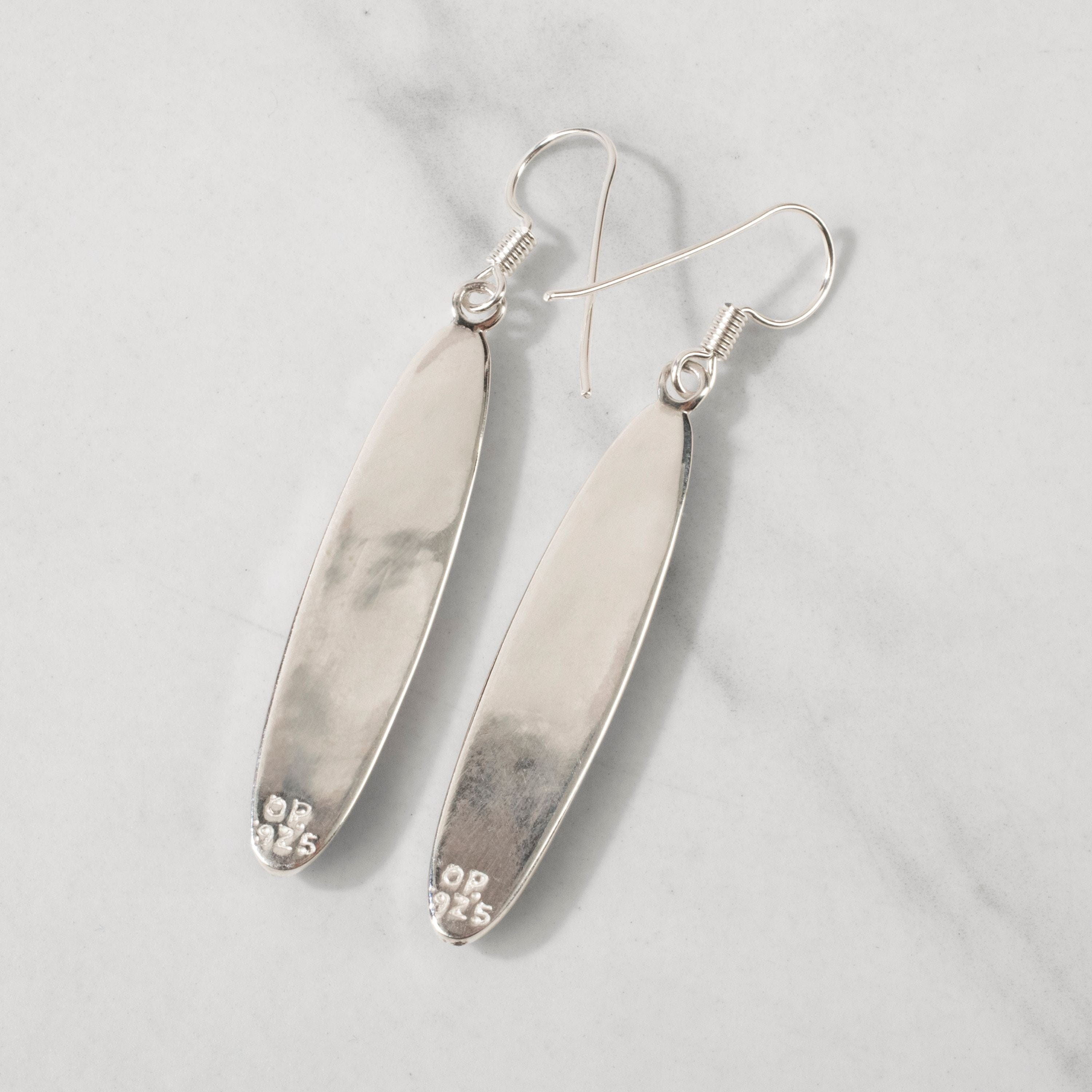 Kalifano Southwest Silver Jewelry Multi Gem Oval 925 Sterling Silver USA Handmade Earring with French Hook NME.2228.MT