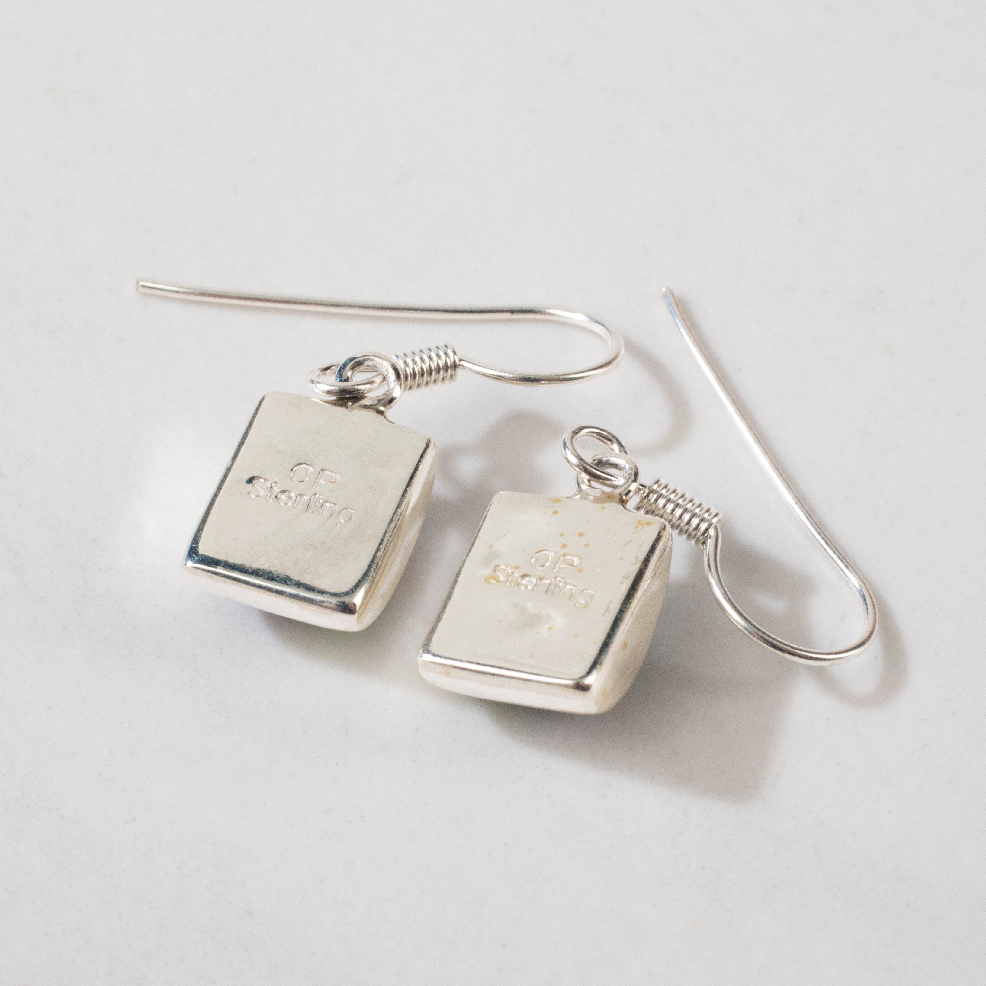 Kalifano Southwest Silver Jewelry Multi Gem Square 925 Sterling Silver USA Handmade Earring with French Hook NME.1116.MT