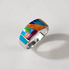 Multi Gemstone 925 Sterling Silver Ring USA Handmade with Turquoise