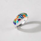 Multi Gemstone 925 Sterling Silver Ring USA Handmade with Turquoise